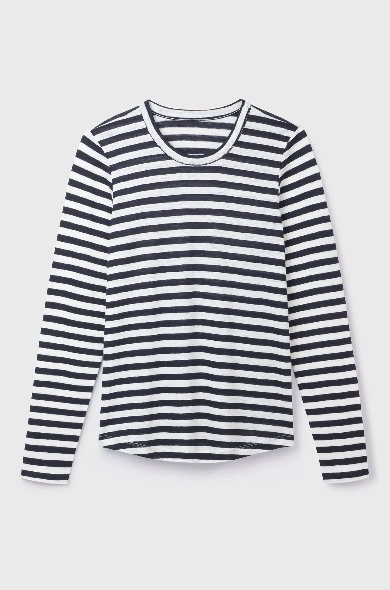 Long Sleeve Striped Linen T-Shirt