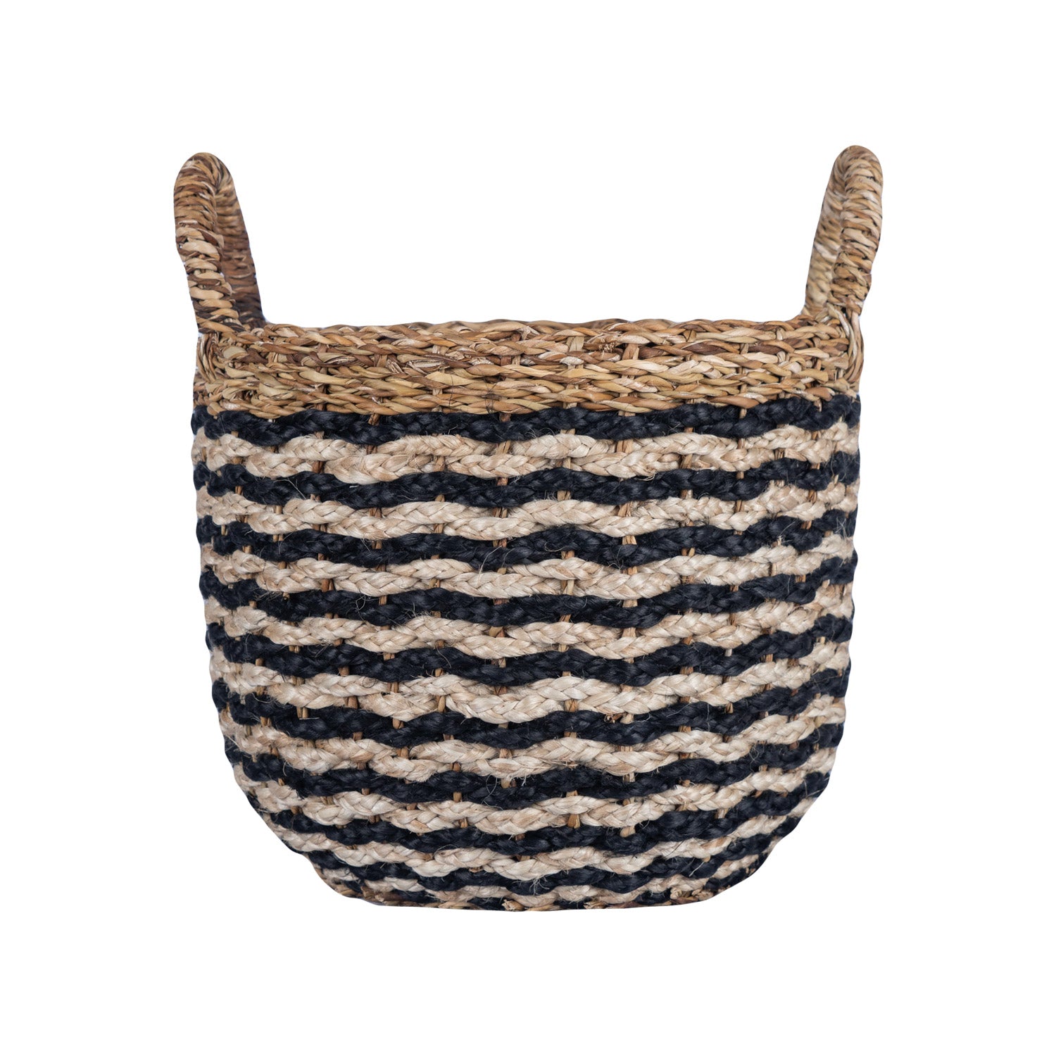 Village Black & White Log Basket