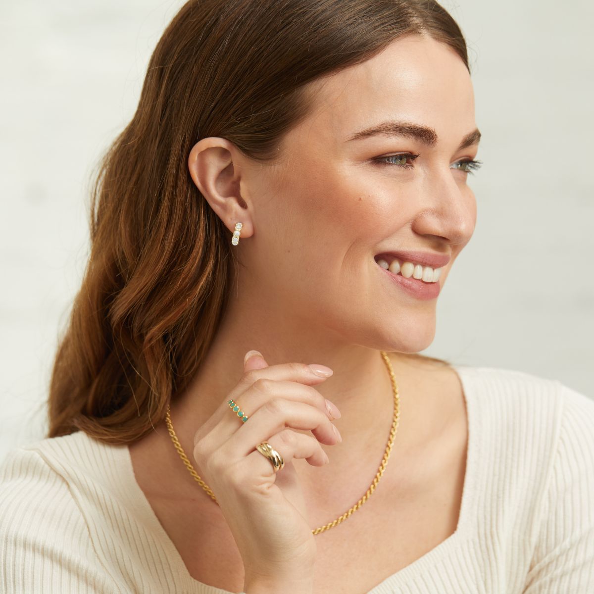 Ortigia Freshwater Pearl & Gold Vermeil Mini Hoop Earrings