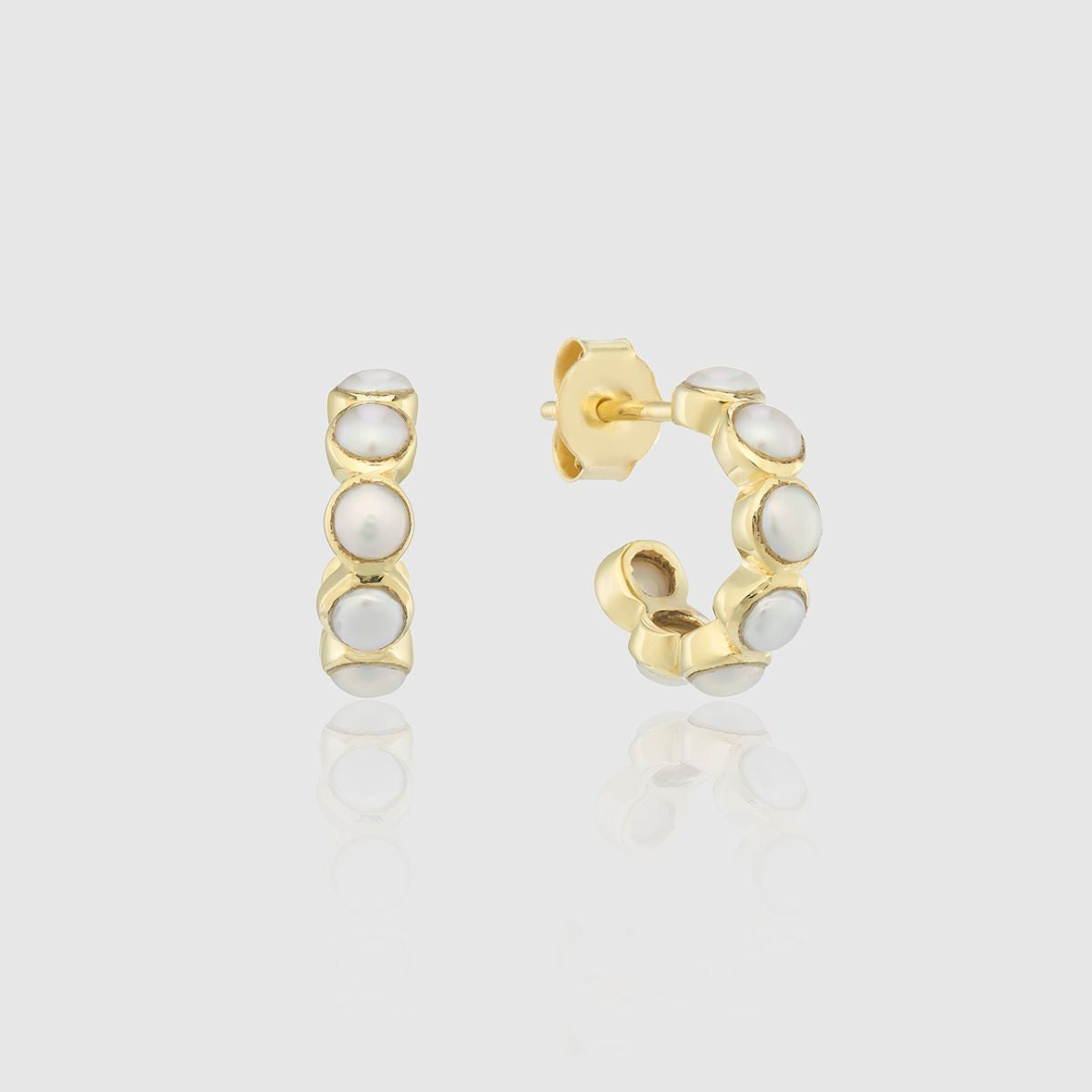 Ortigia Freshwater Pearl & Gold Vermeil Mini Hoop Earrings