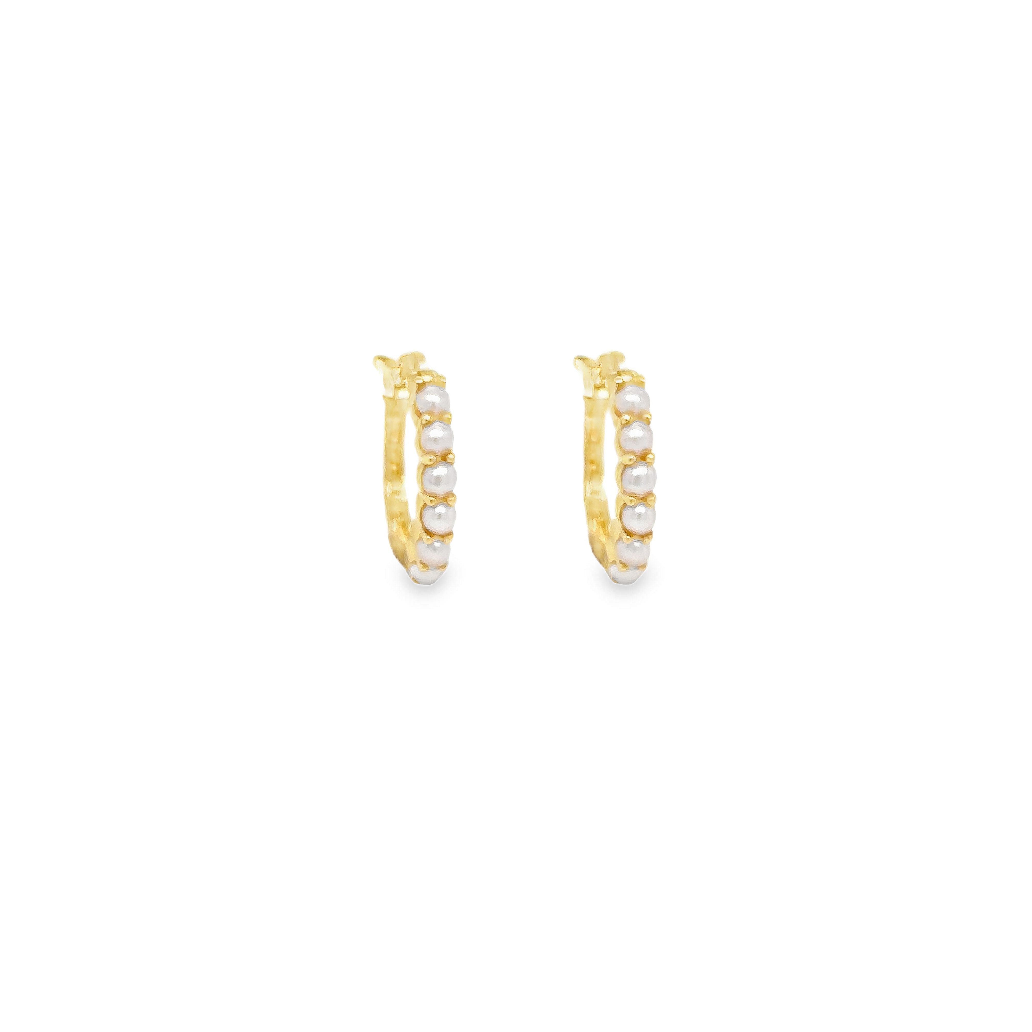 Oahu Pearl Hoop Earrings Gold