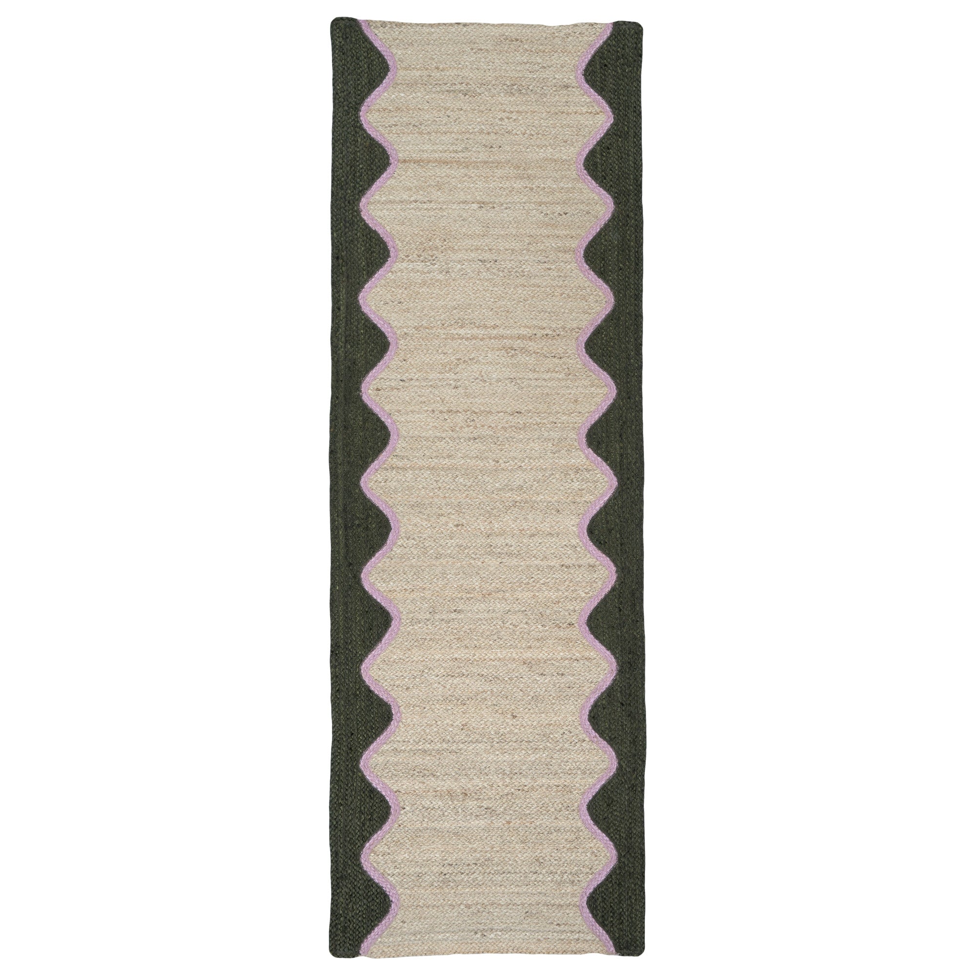 Olive Wave Jute Rug