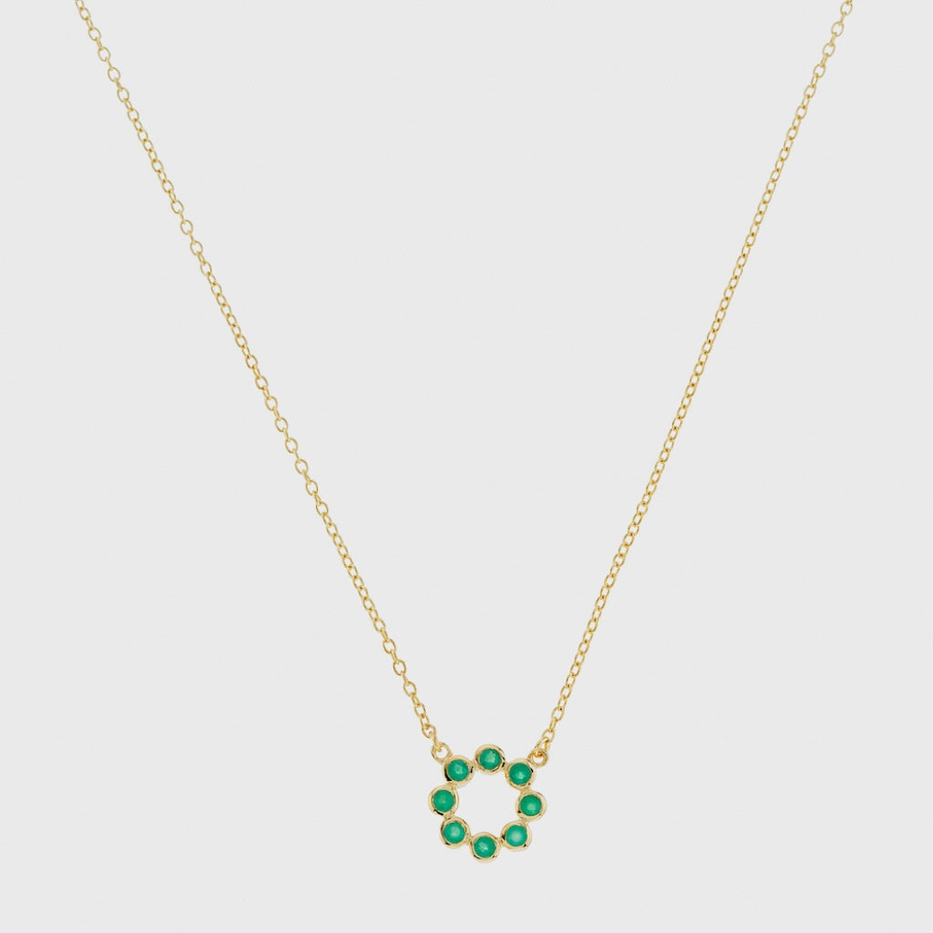 Ortigia Mini Chrysoprase and Gold Vermeil Necklace