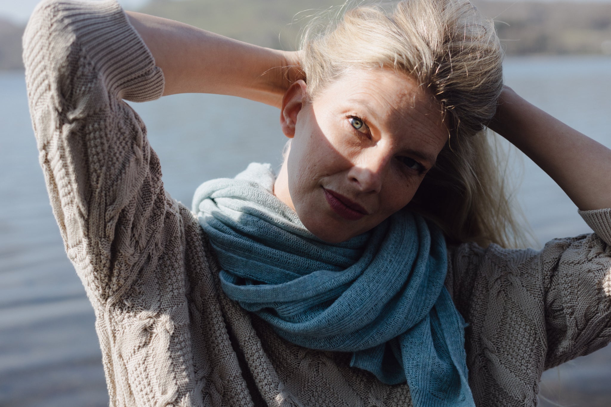 Fine Merino Lambswool Brant Wrap in Haar