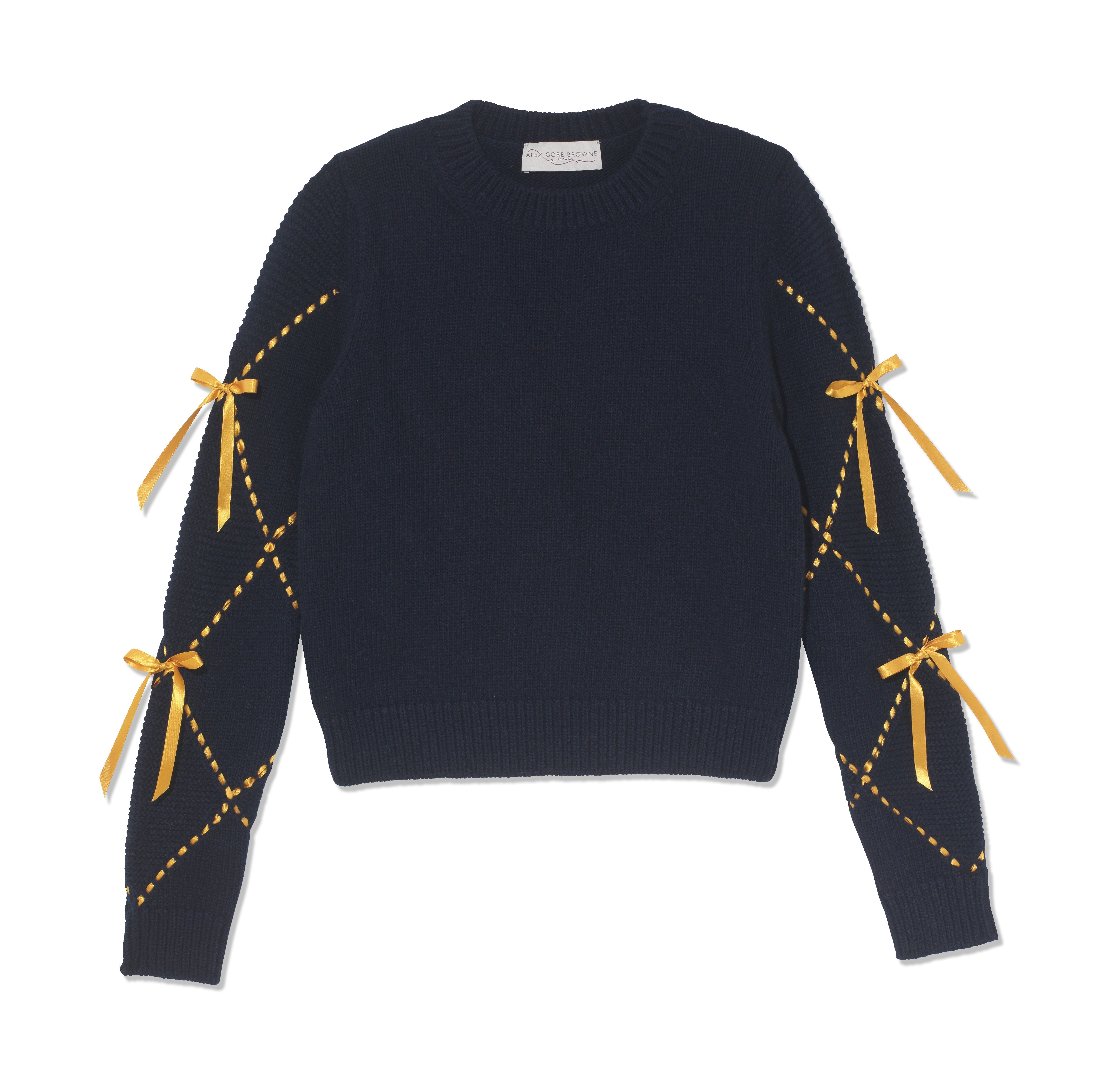 Harlequin Bow Sweater - Navy