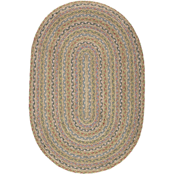 Pastel Fairisle Oval Jute Rug