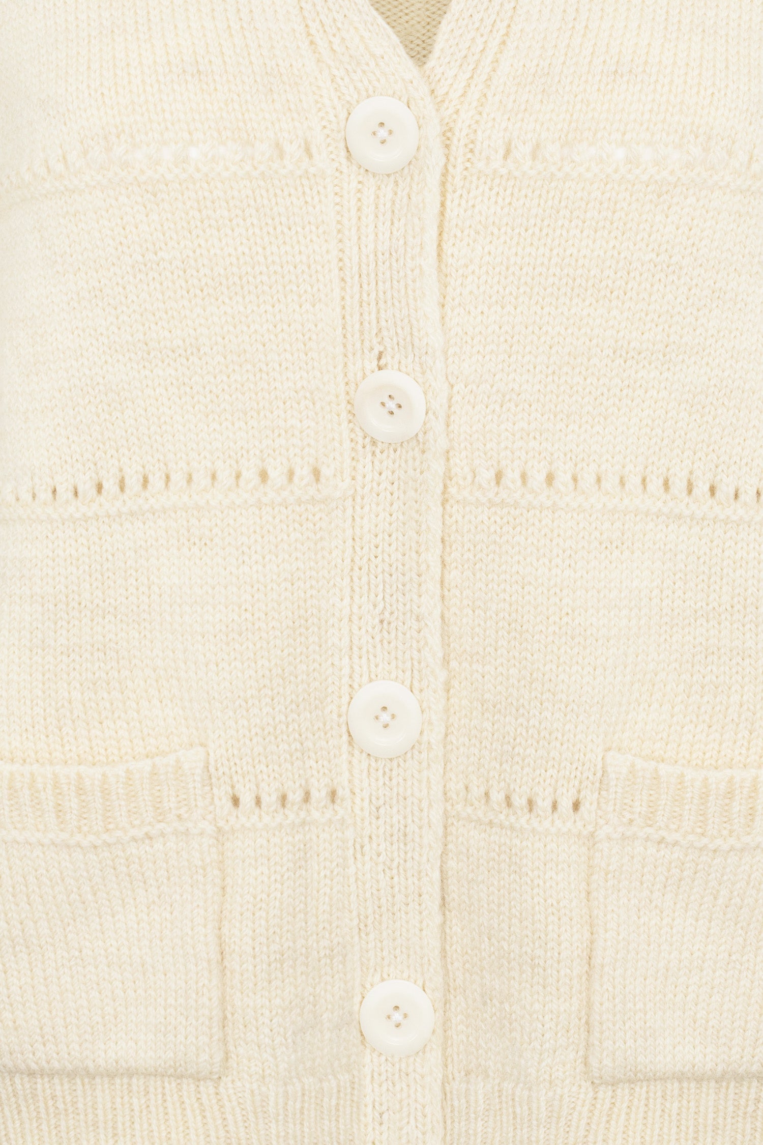 Pendle Cardigan in Ecru Pointelle