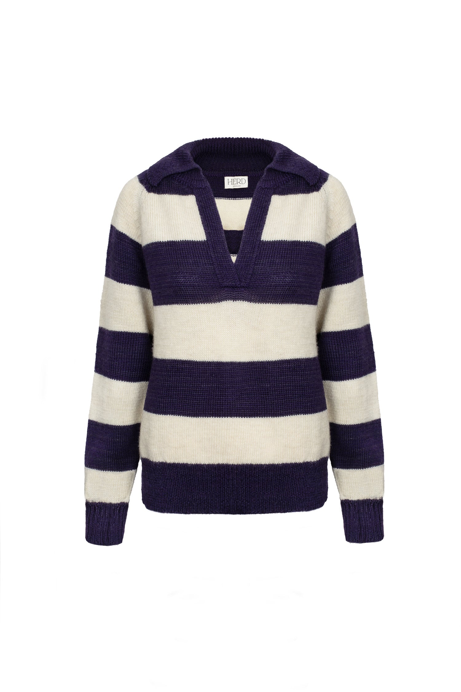 Pendle Jumper in Damson & Ecru