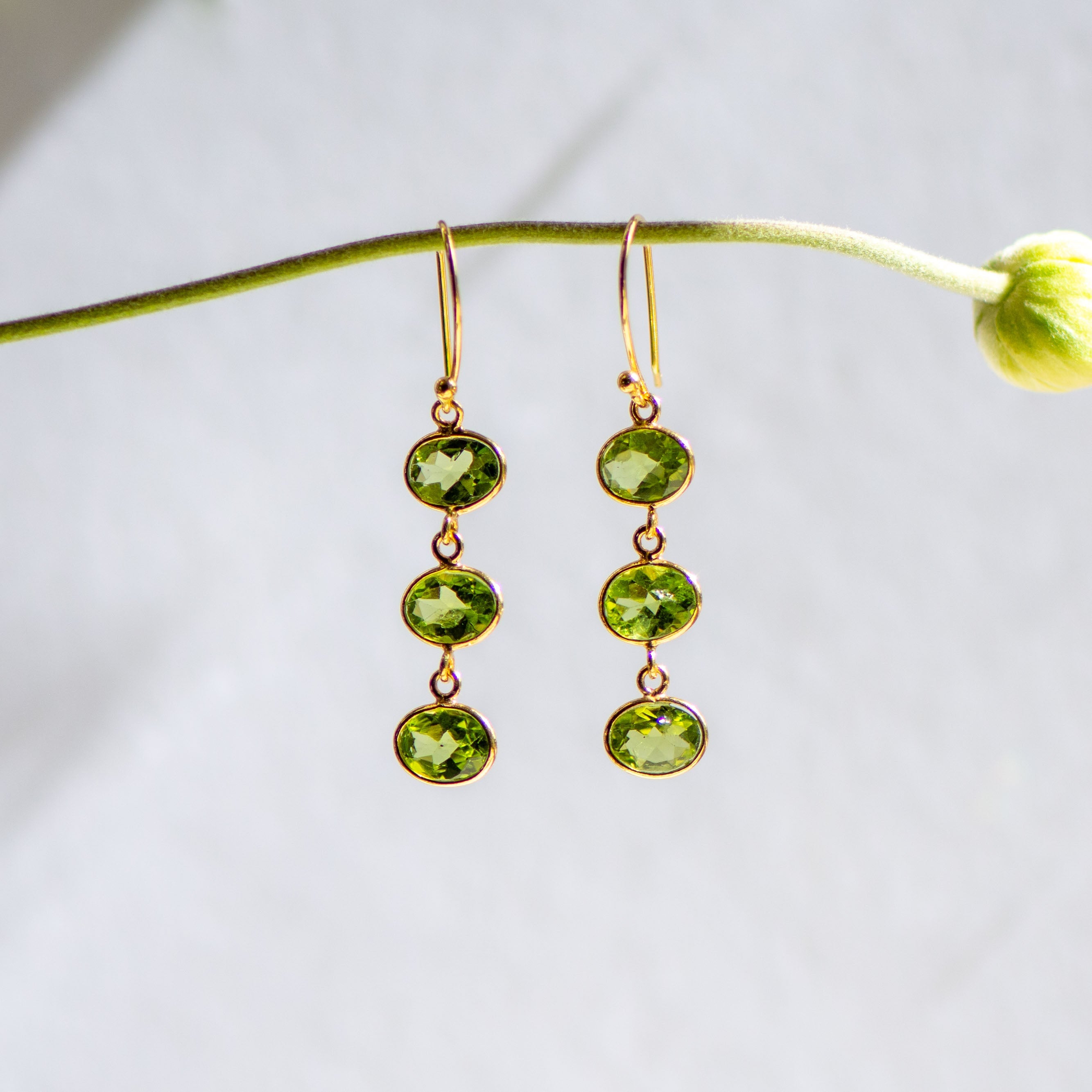 Marilyn Necklace and Trellis Earrings in Peridot