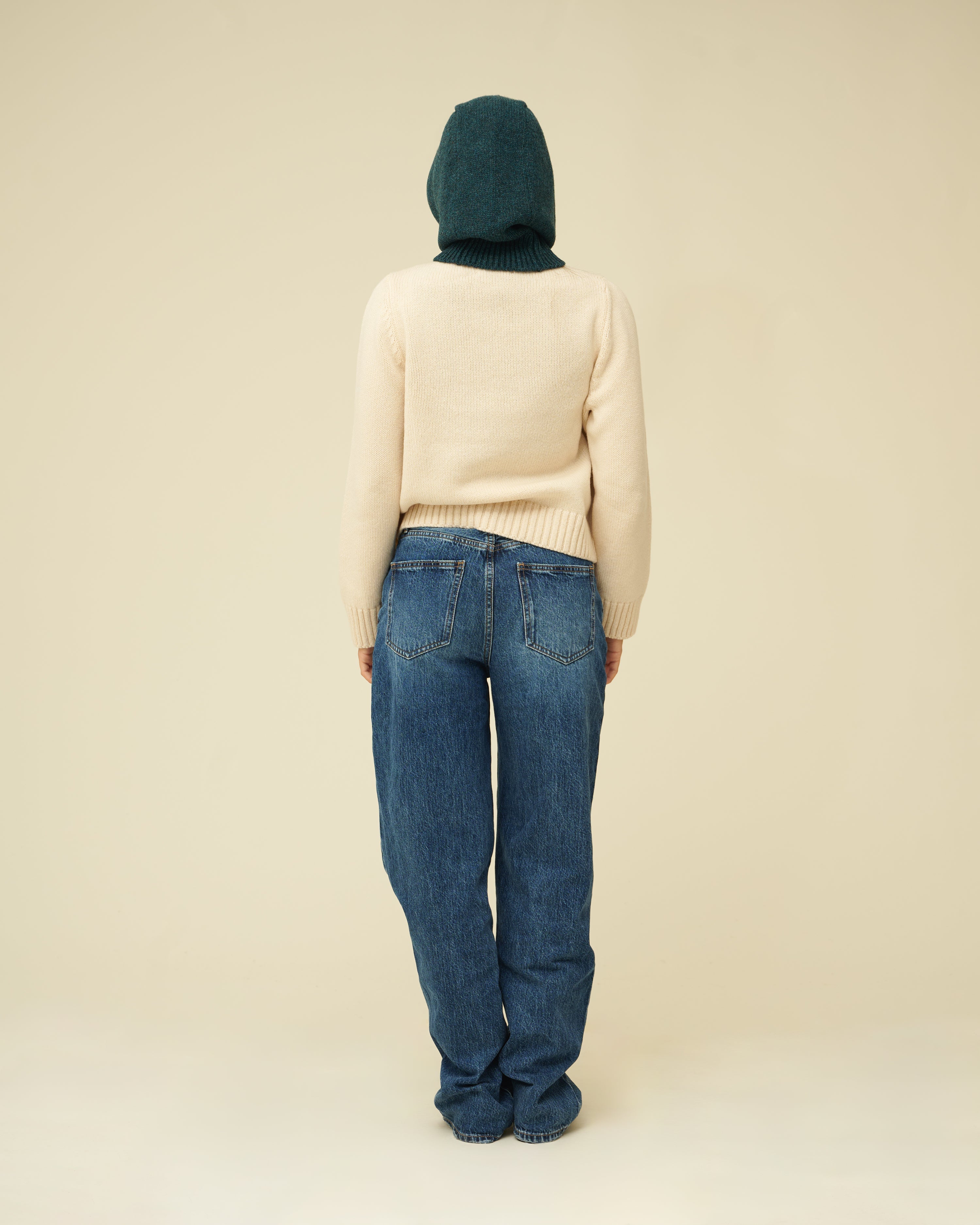 Merino Lambswool Hood - Petrol Green (Knitted-to-Order)