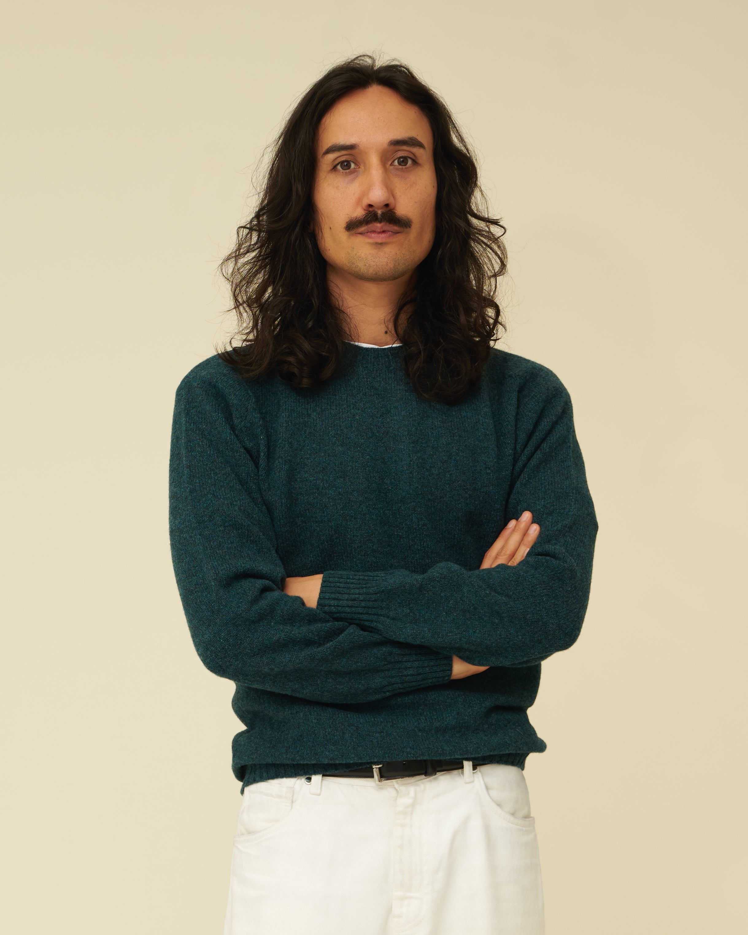 Merino Lambswool Jumper - Petrol Green