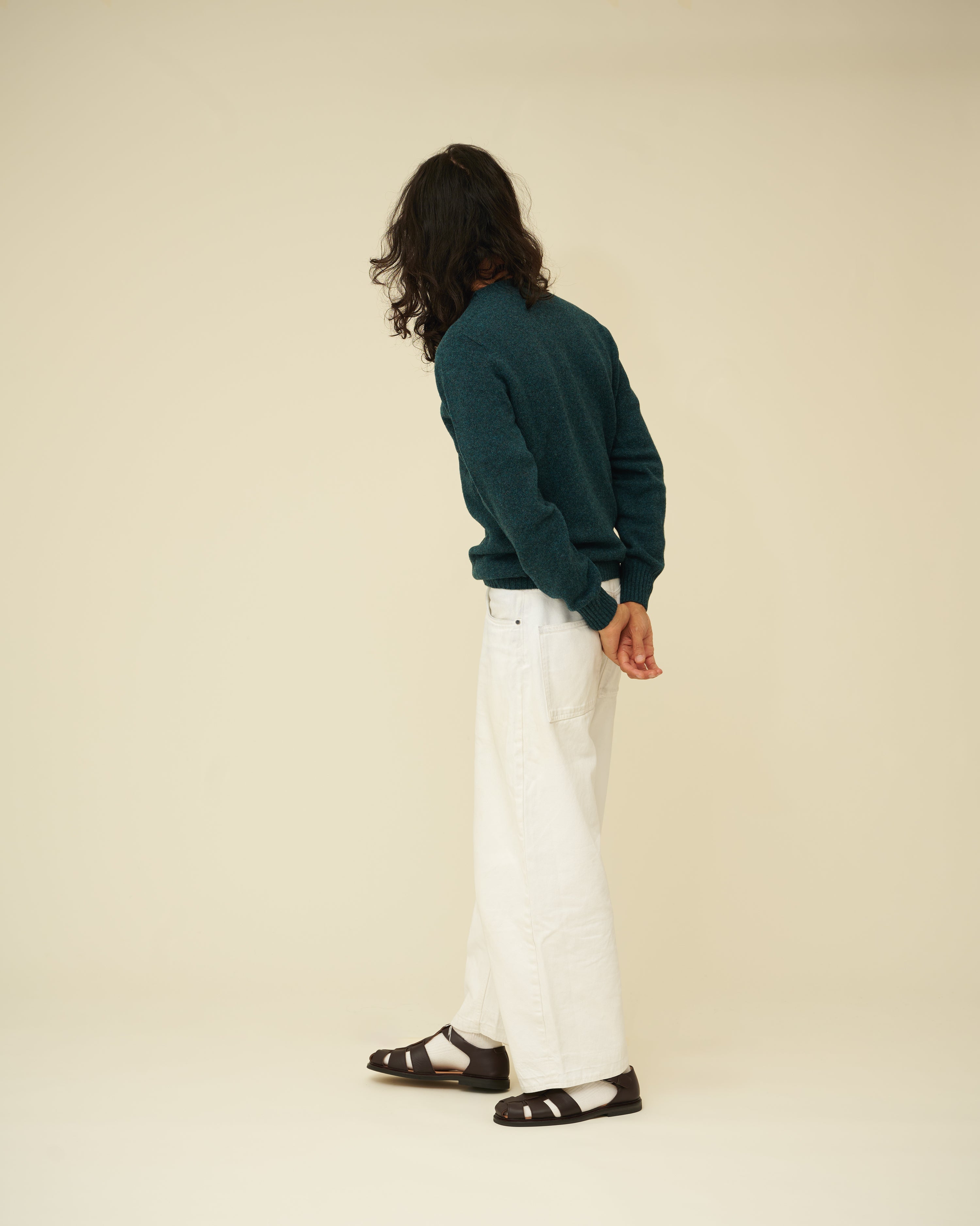 Merino Lambswool Jumper - Petrol Green