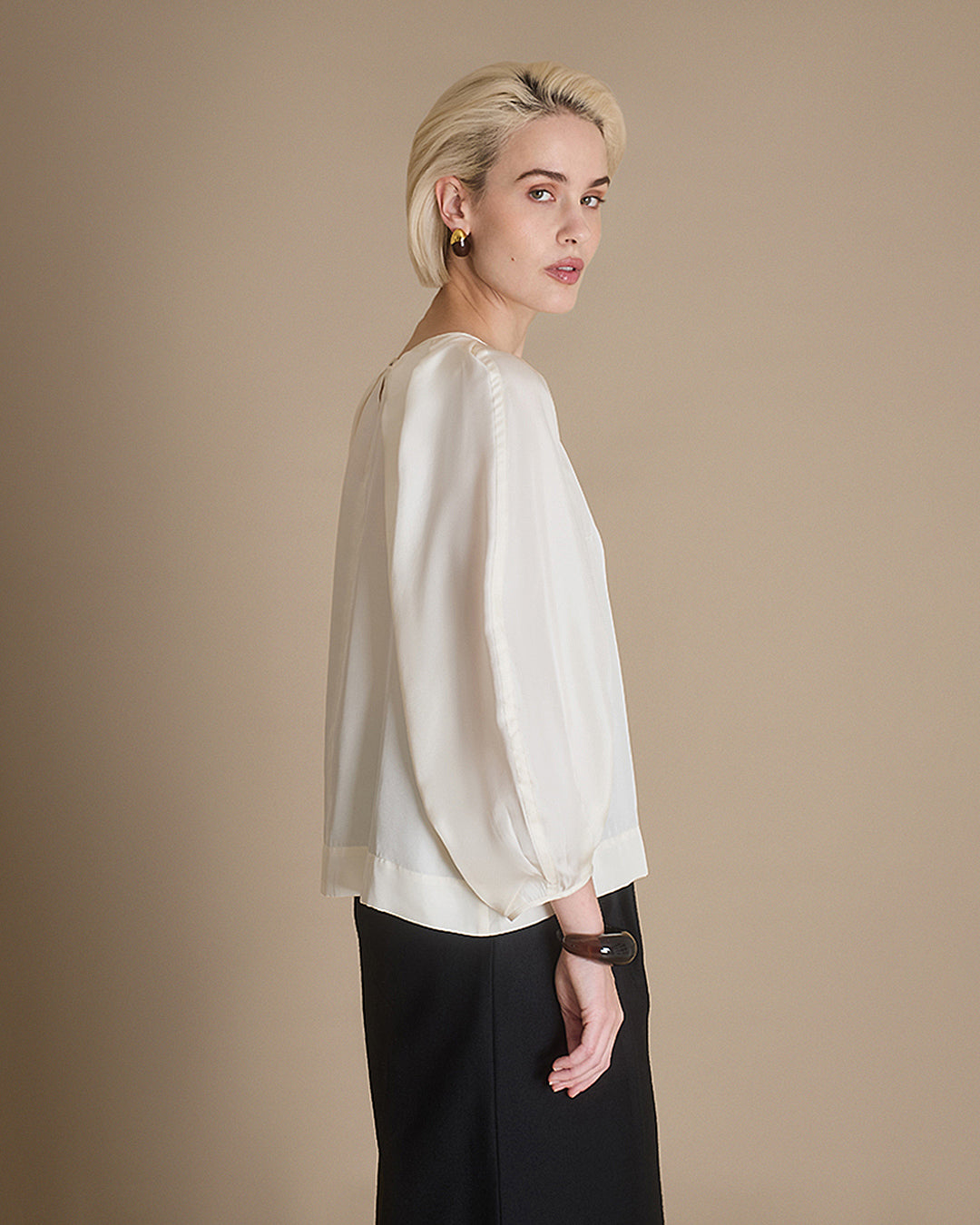 Fifi - Panna Silk Twill Blouse