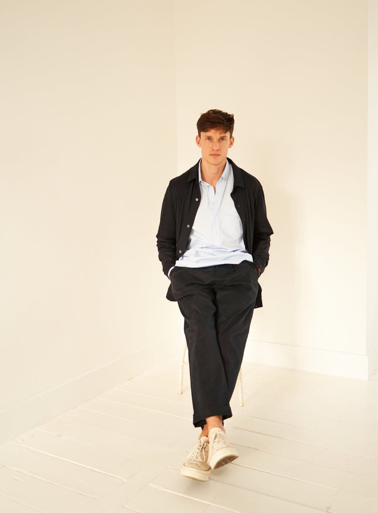 Regenerative Cotton Sky Modern Button-down Popover Shirt