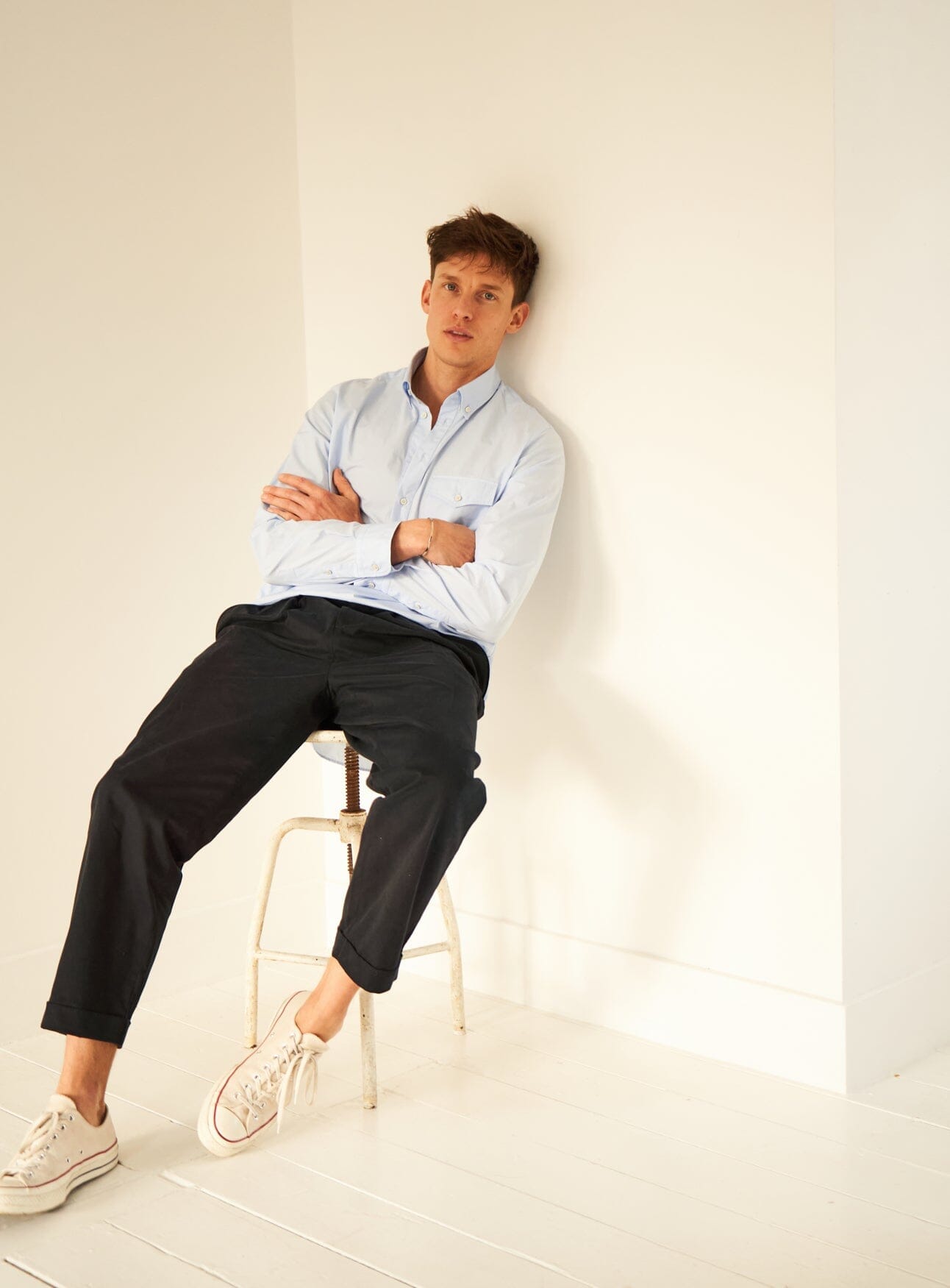 Regenerative Cotton Sky Modern Button-down Popover Shirt