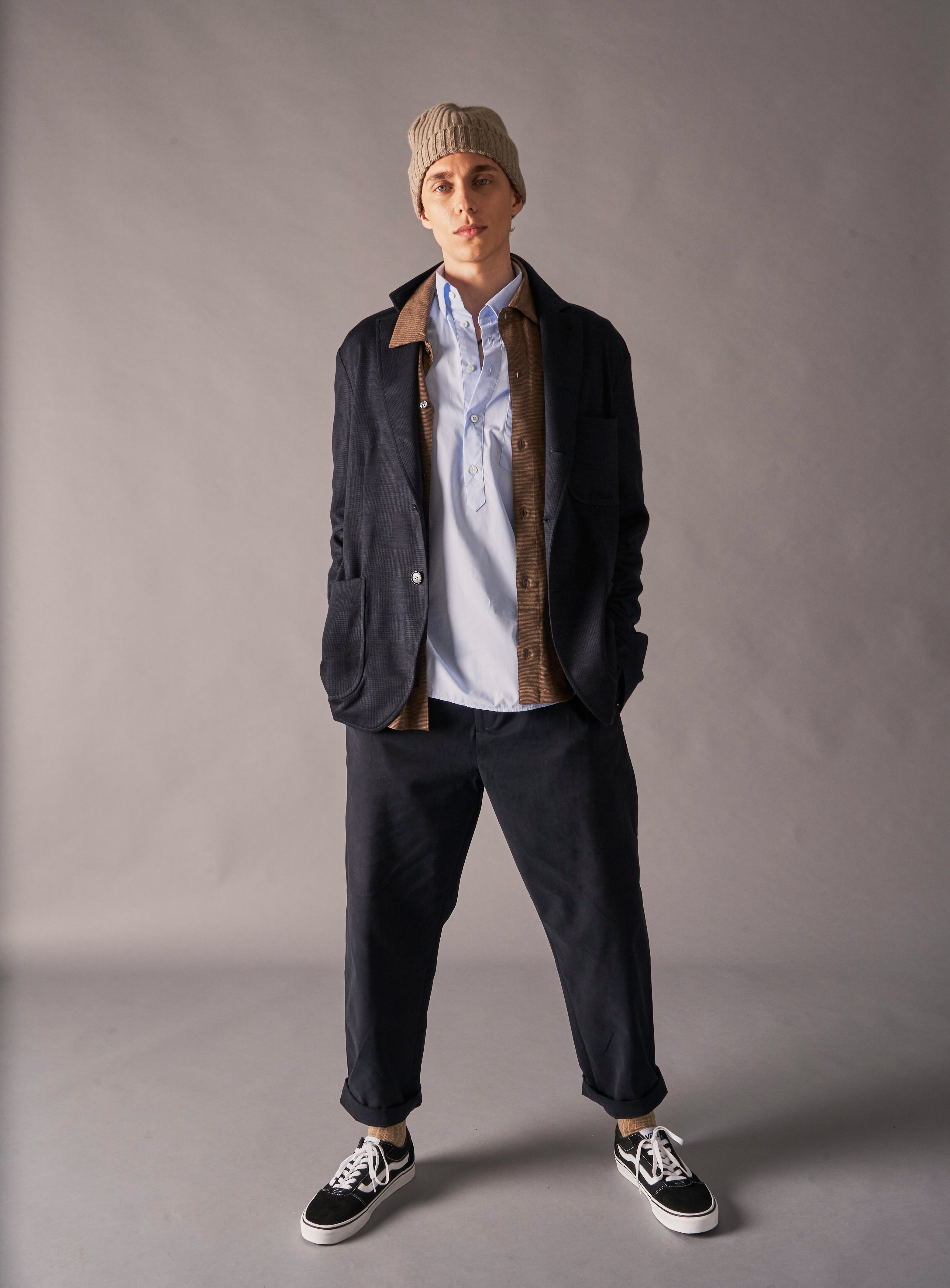 Regenerative Cotton Sky Modern Button-down Popover Shirt