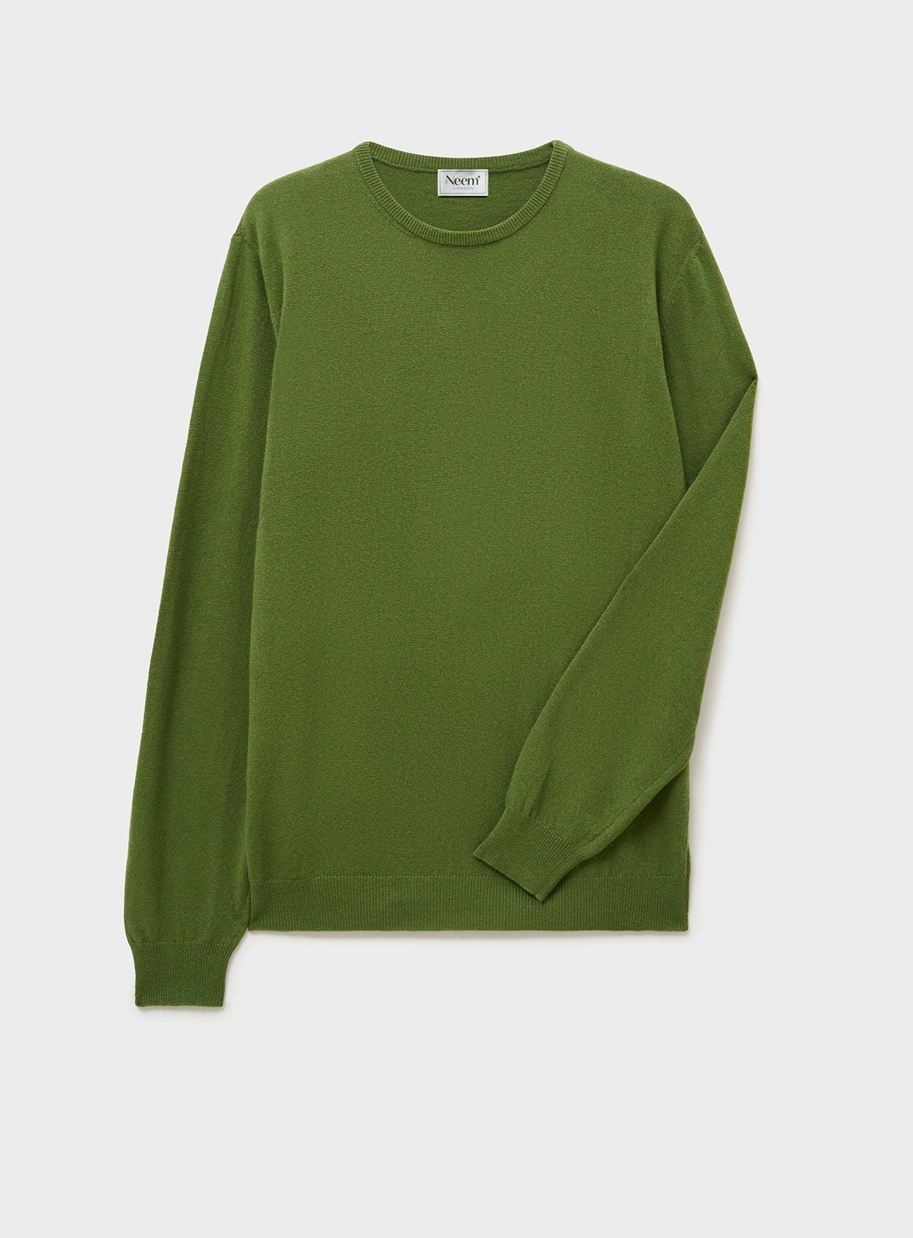 Recycled Italian Wool Knit Green Crew Neck