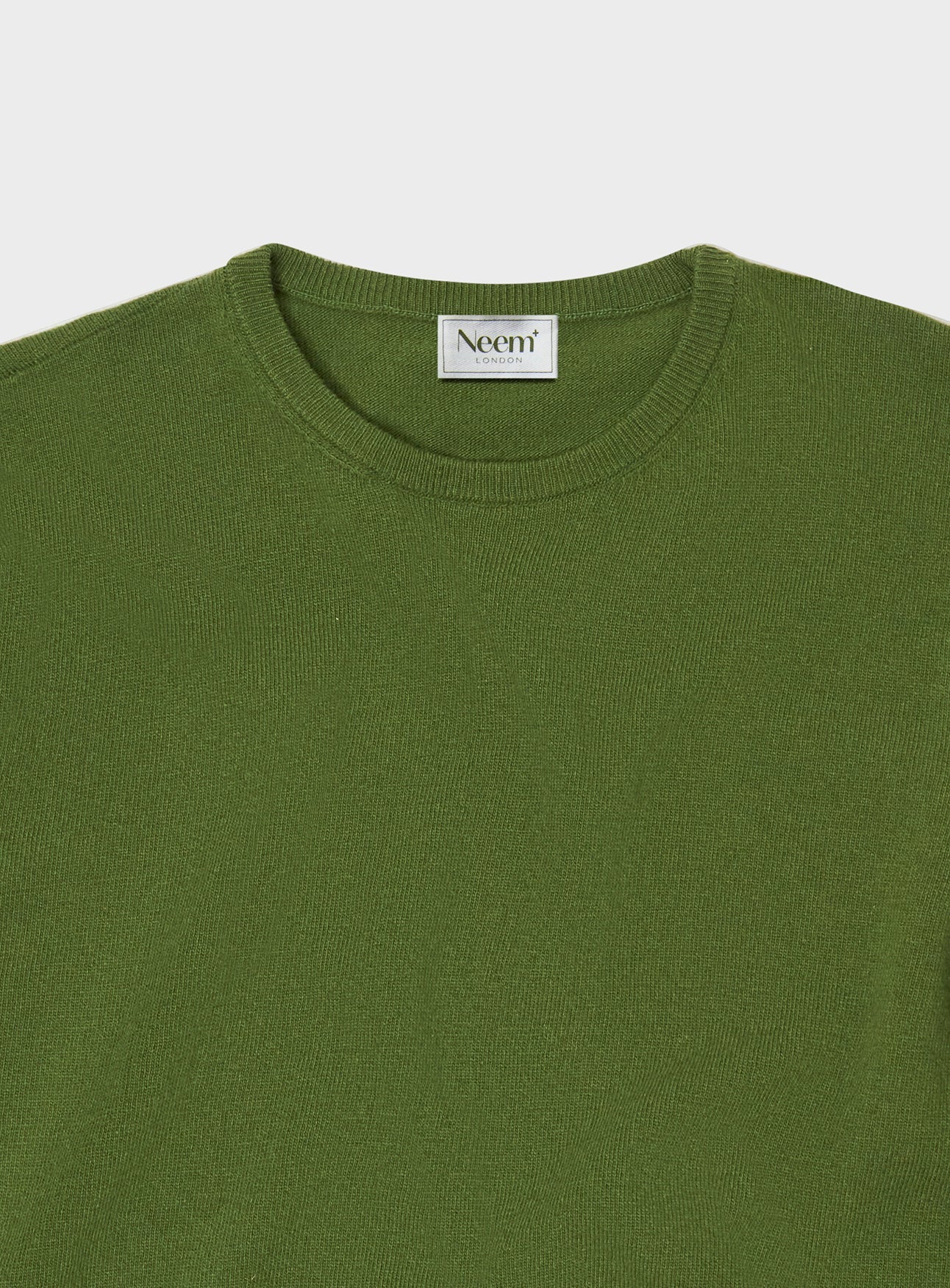 Recycled Italian Wool Knit Green Crew Neck