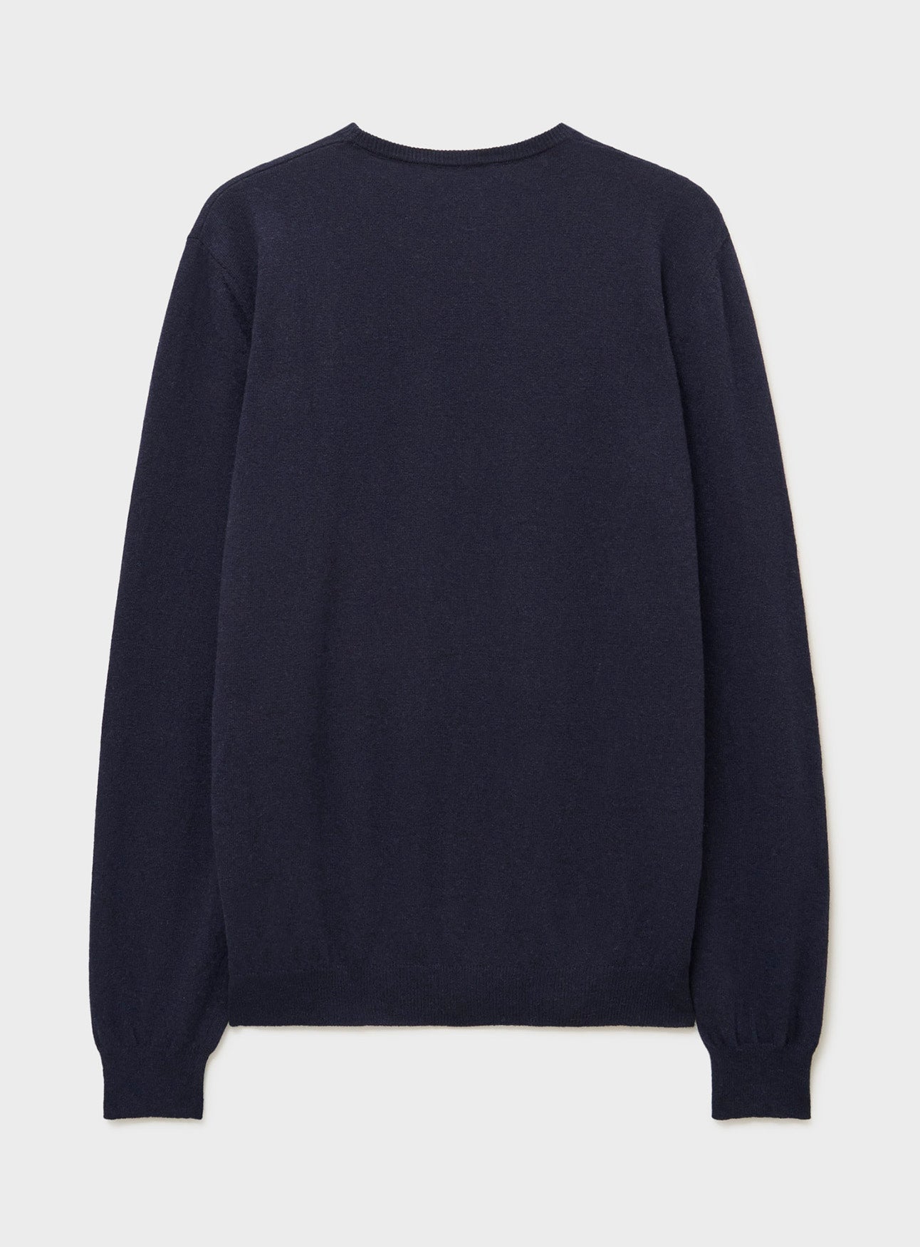 Recycled Italian Wool Knit Navy Crew Neck
