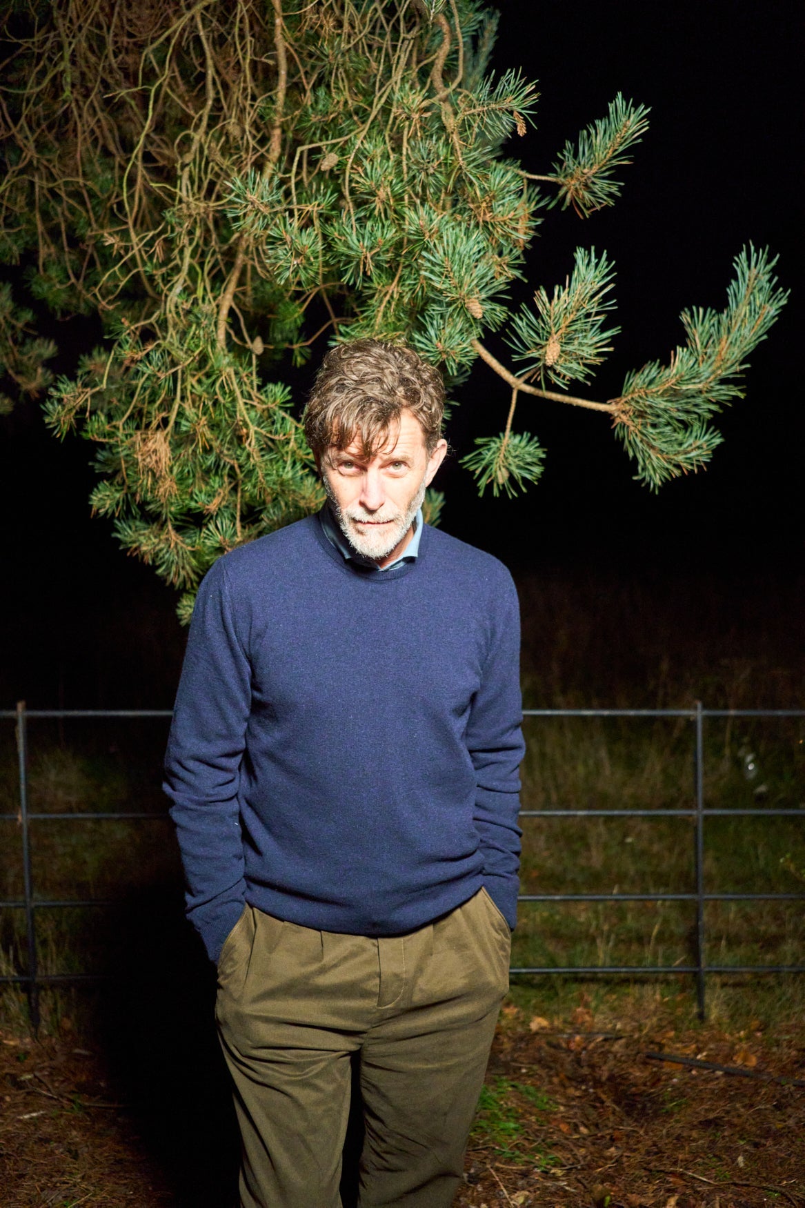 Recycled Italian Wool Knit Navy Crew Neck