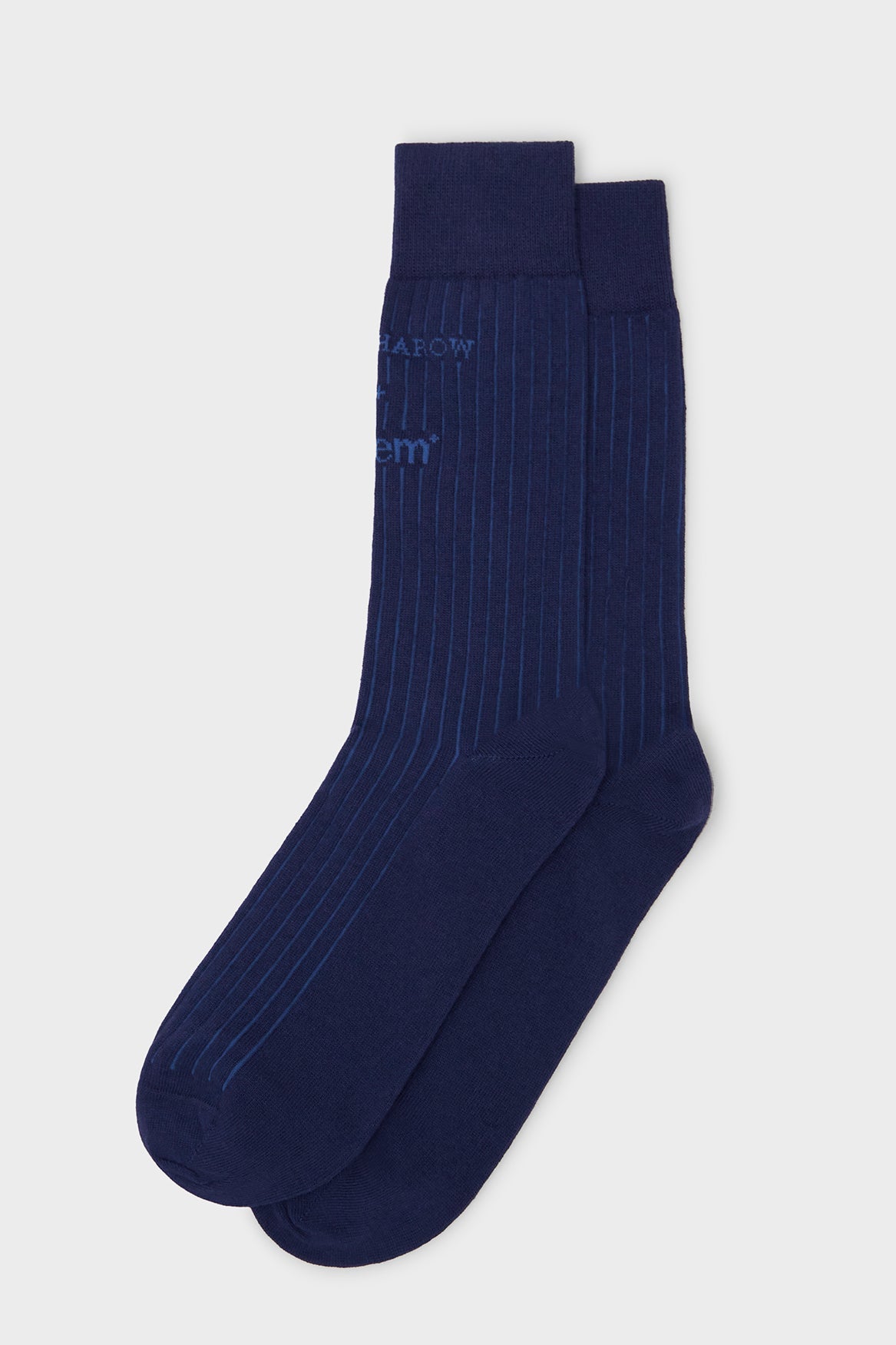 Recycled British Ribbed Cotton Navy Men's Socks