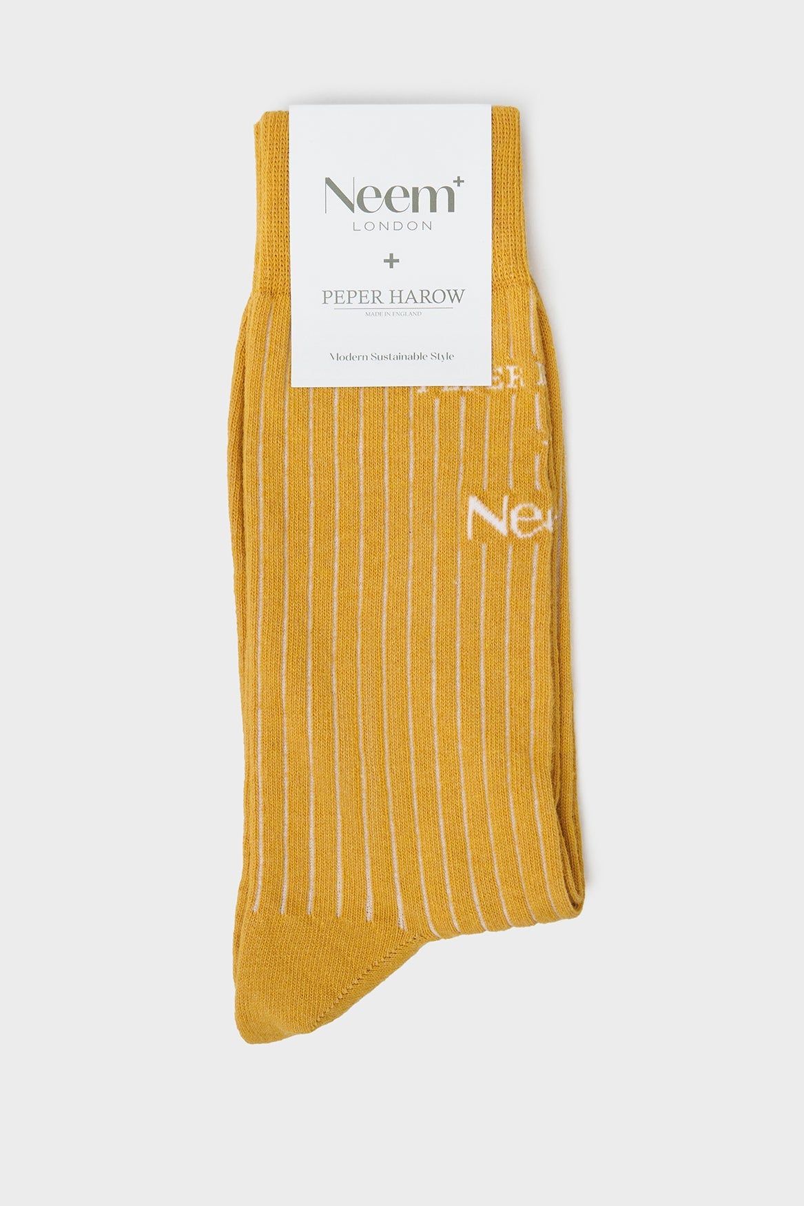 Recycled British Ribbed Cotton Yellow Men's Socks
