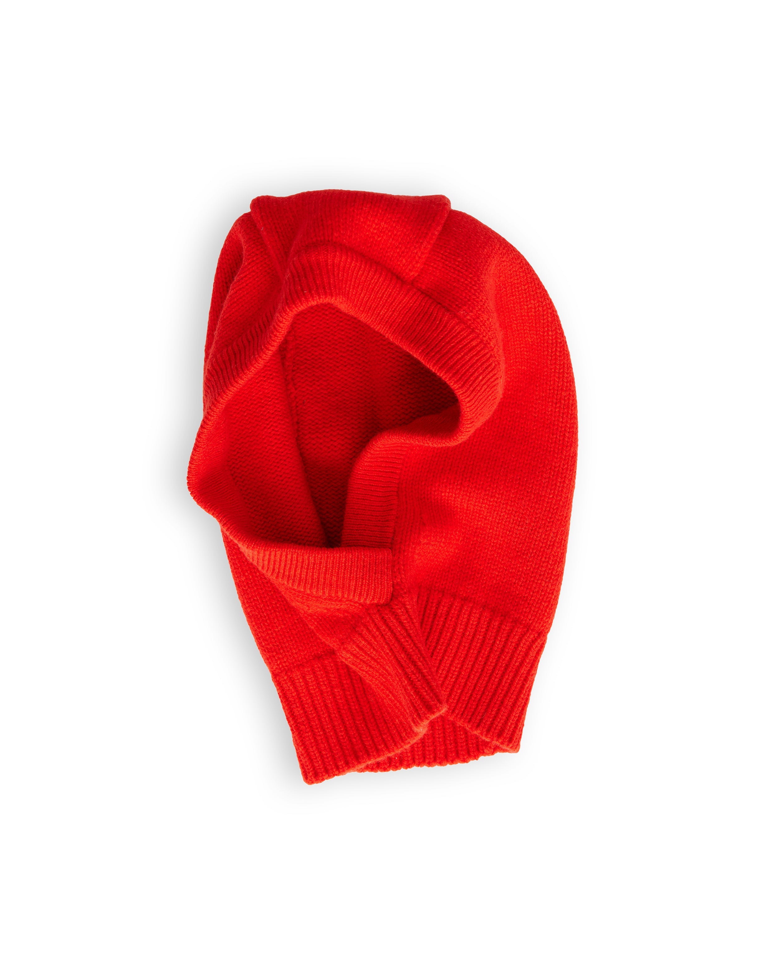 Merino Lambswool Hood - Poppy Red (Knitted-to-Order)