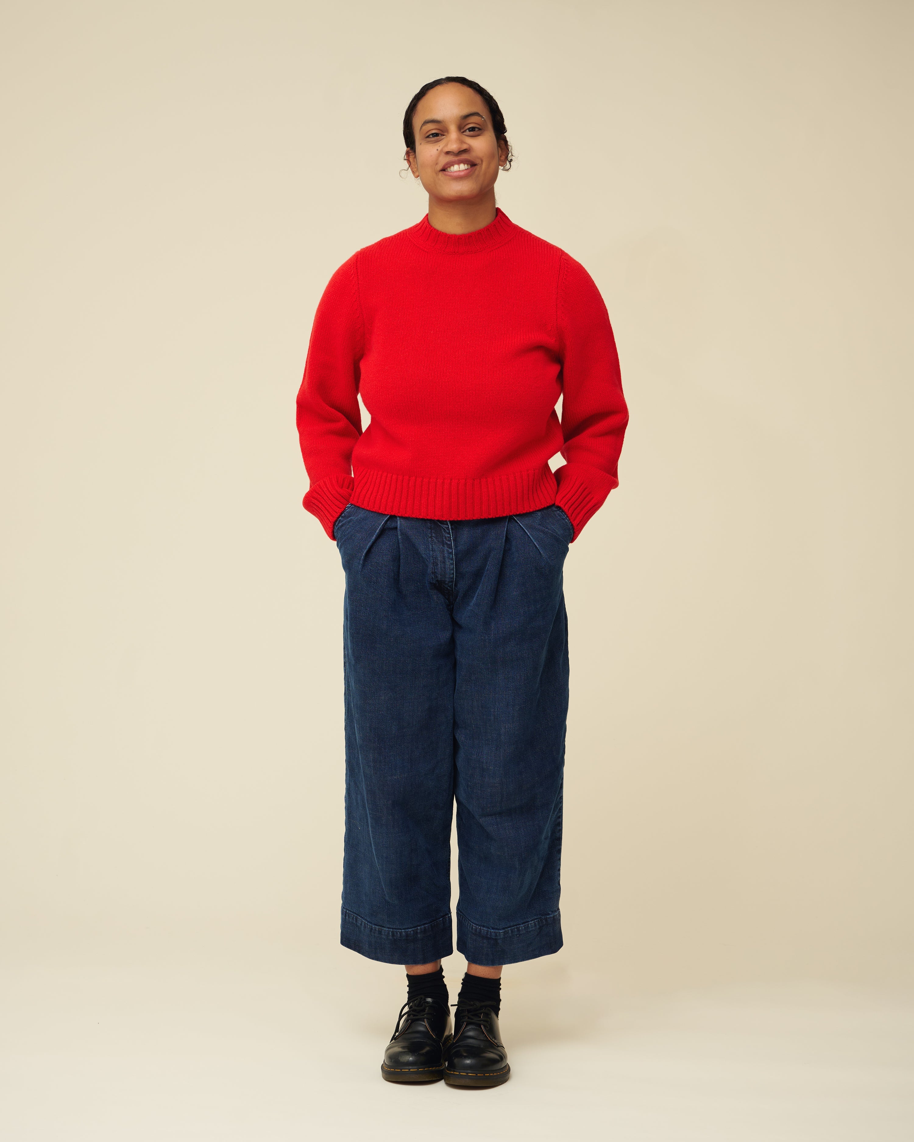 Merino Lambswool Jumper - Poppy Red
