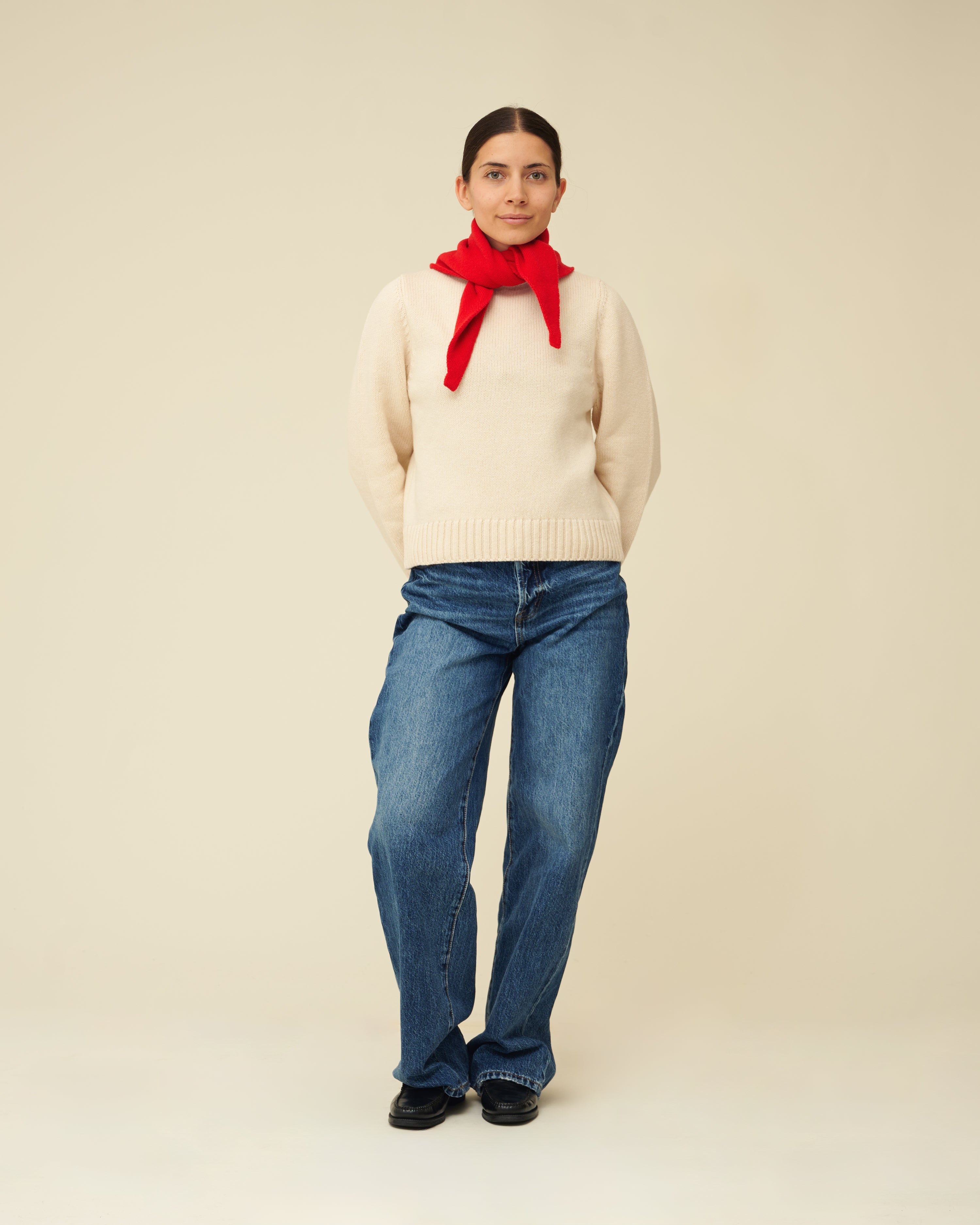 Merino Lambswool Neckerchief - Poppy Red