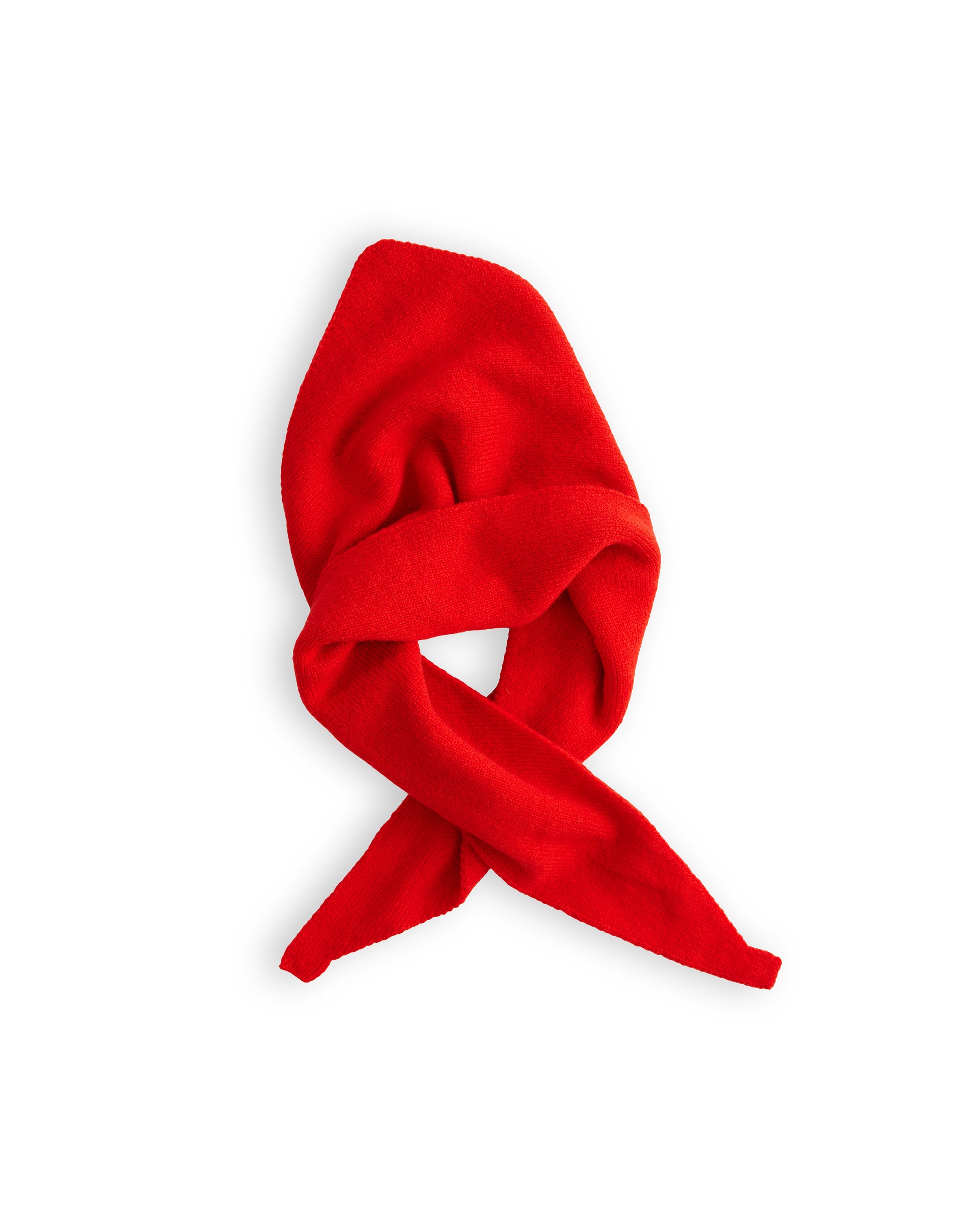 Merino Lambswool Neckerchief - Poppy Red (Knitted-to-Order)