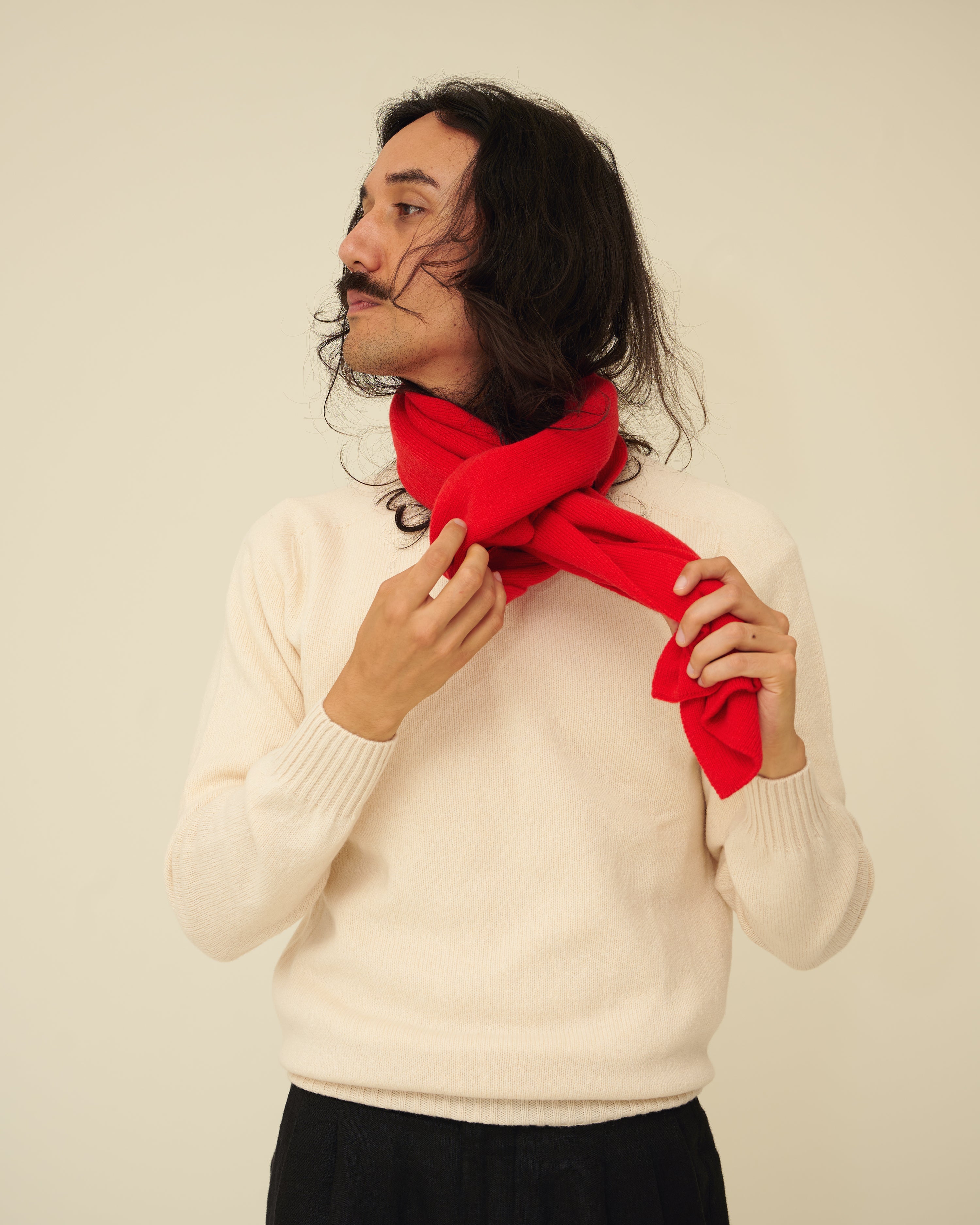 Merino Lambswool Scarf - Poppy Red