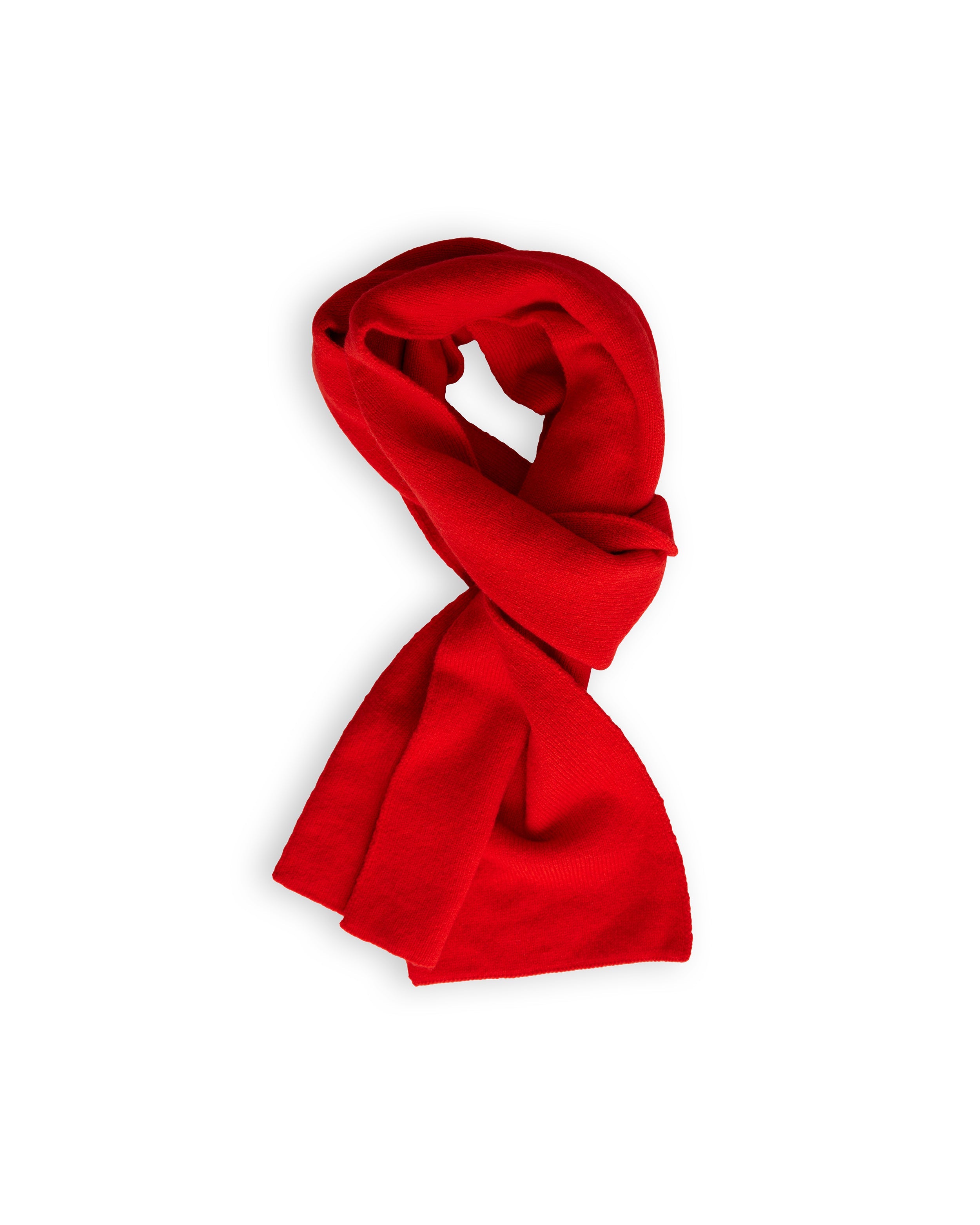 Merino Lambswool Scarf - Poppy Red (Knitted-to-Order)