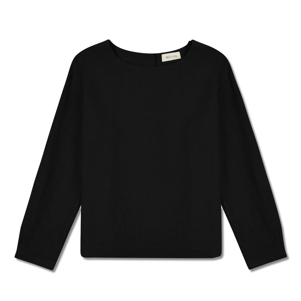 Roxane Linen Blouse  - Black
