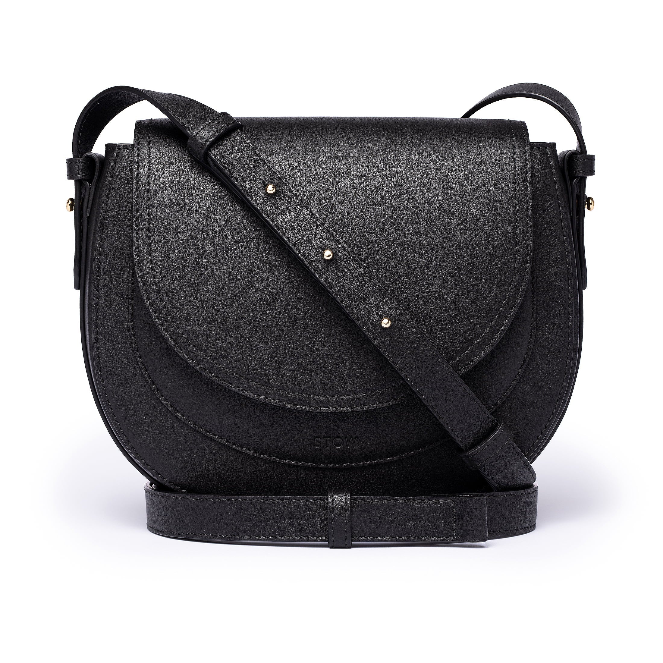 Saddle Bag - Black Smooth Leather