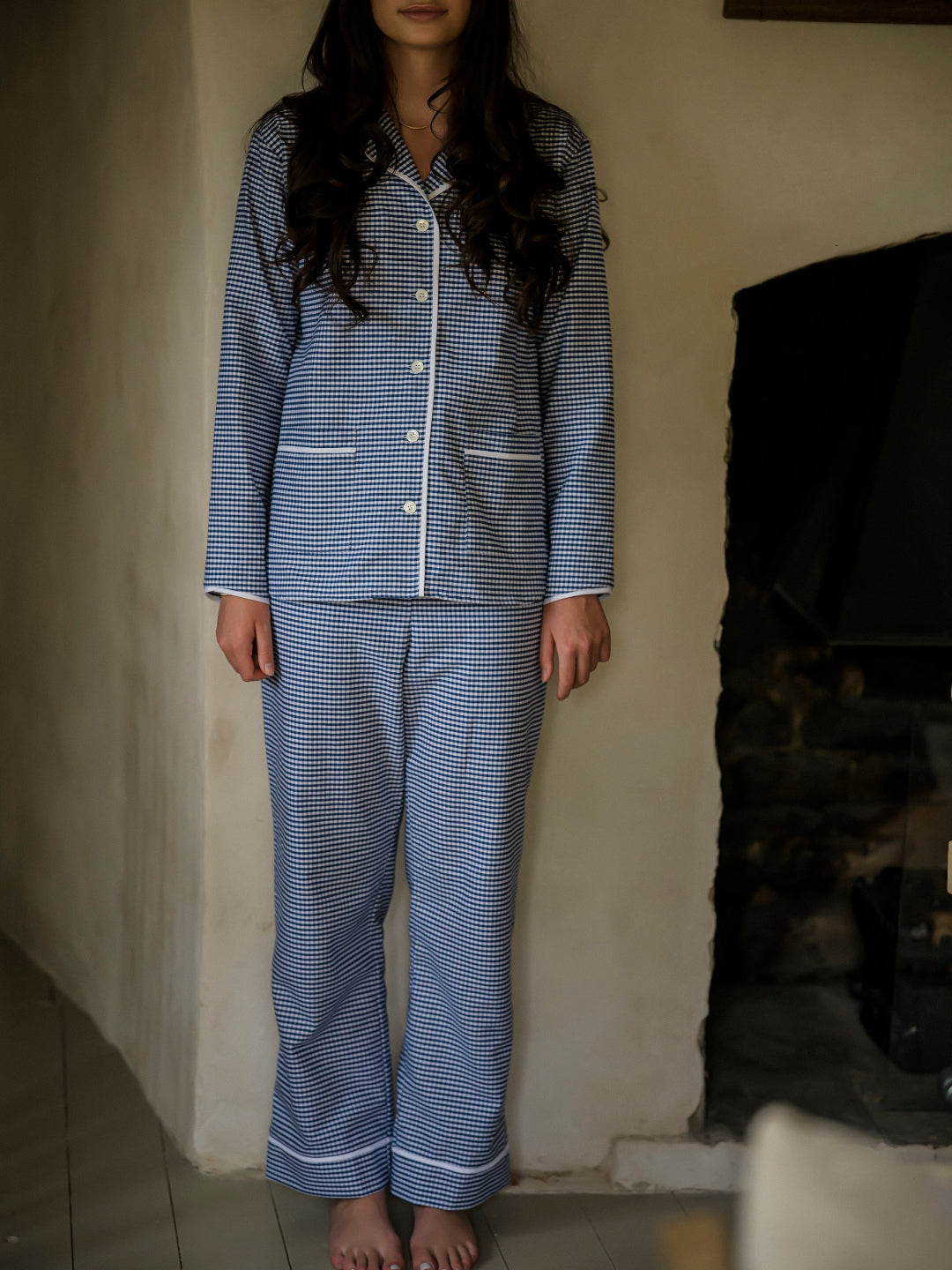 Sian Esther X Osborn Interiors Navy Gingham Pyjamas