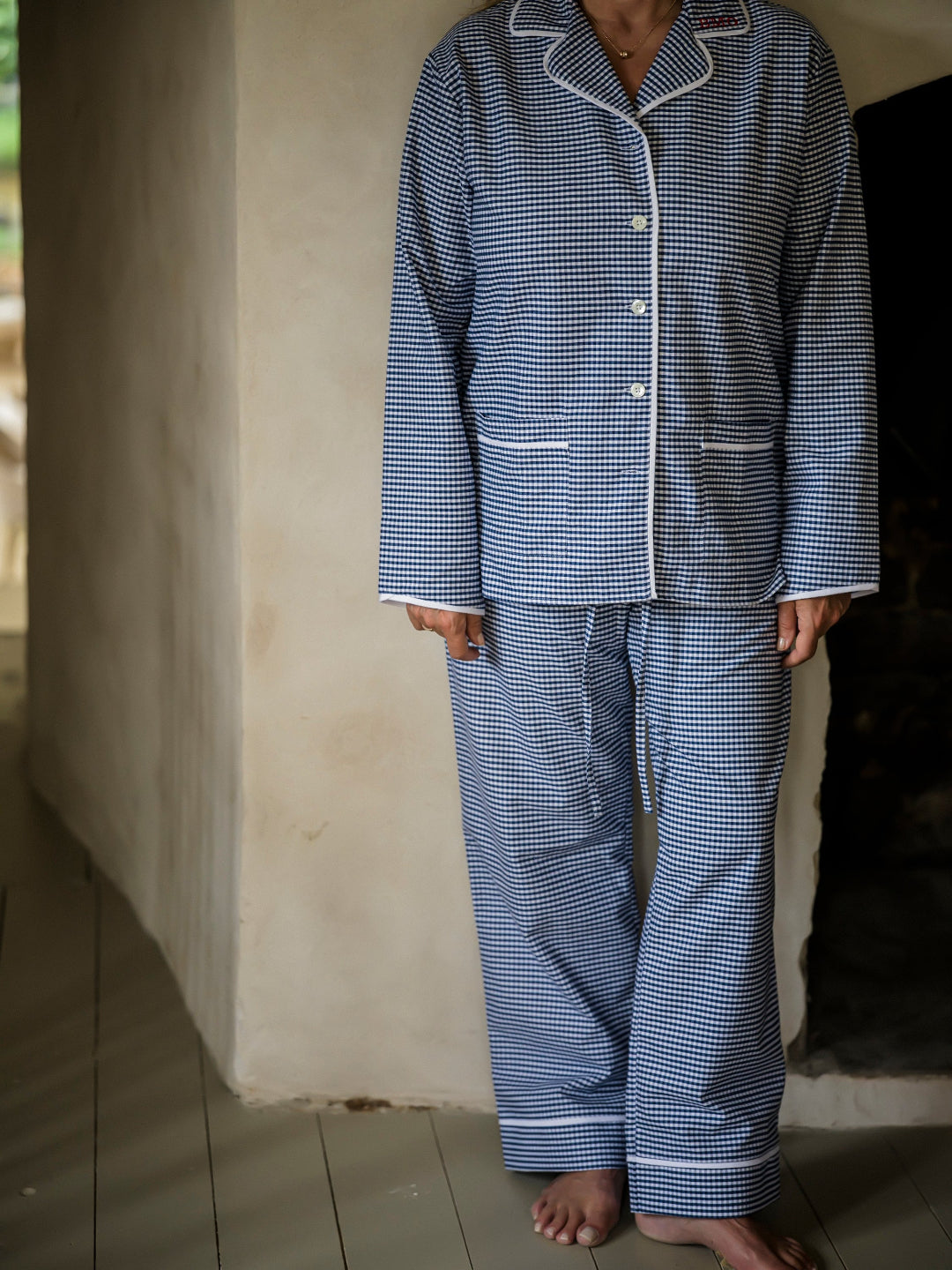 Sian Esther X Osborn Interiors Navy Gingham Pyjamas