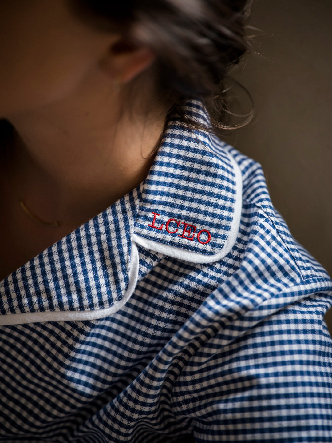 Sian Esther X Osborn Interiors Navy Gingham Pyjamas