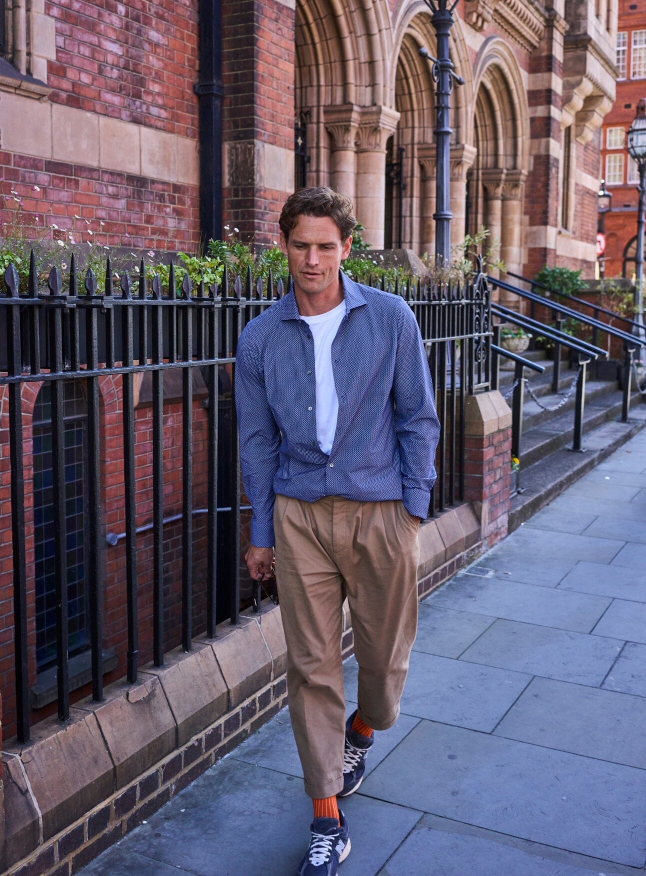 Recycled Italian Navy Como Print Comfort Shirt