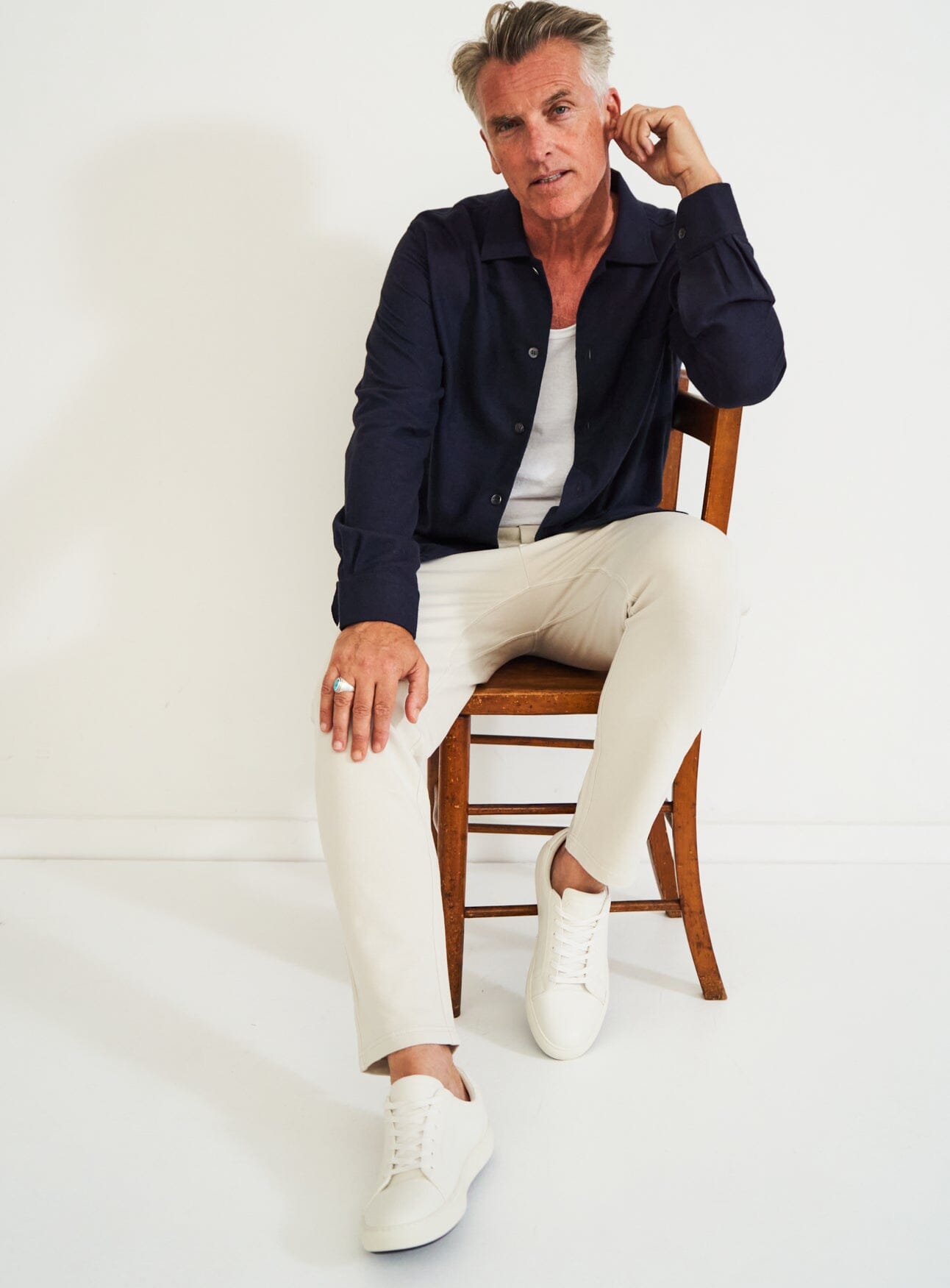 Recycled Italian Flannel Deep Navy Shirt Jacket