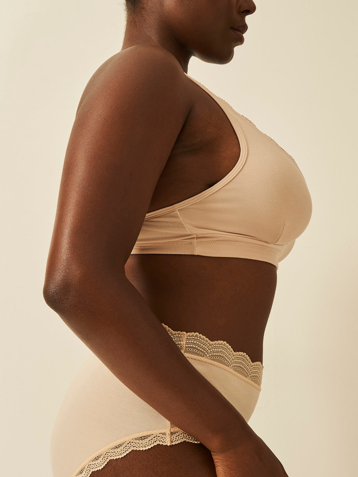 Lace Plunge Bra - Sand