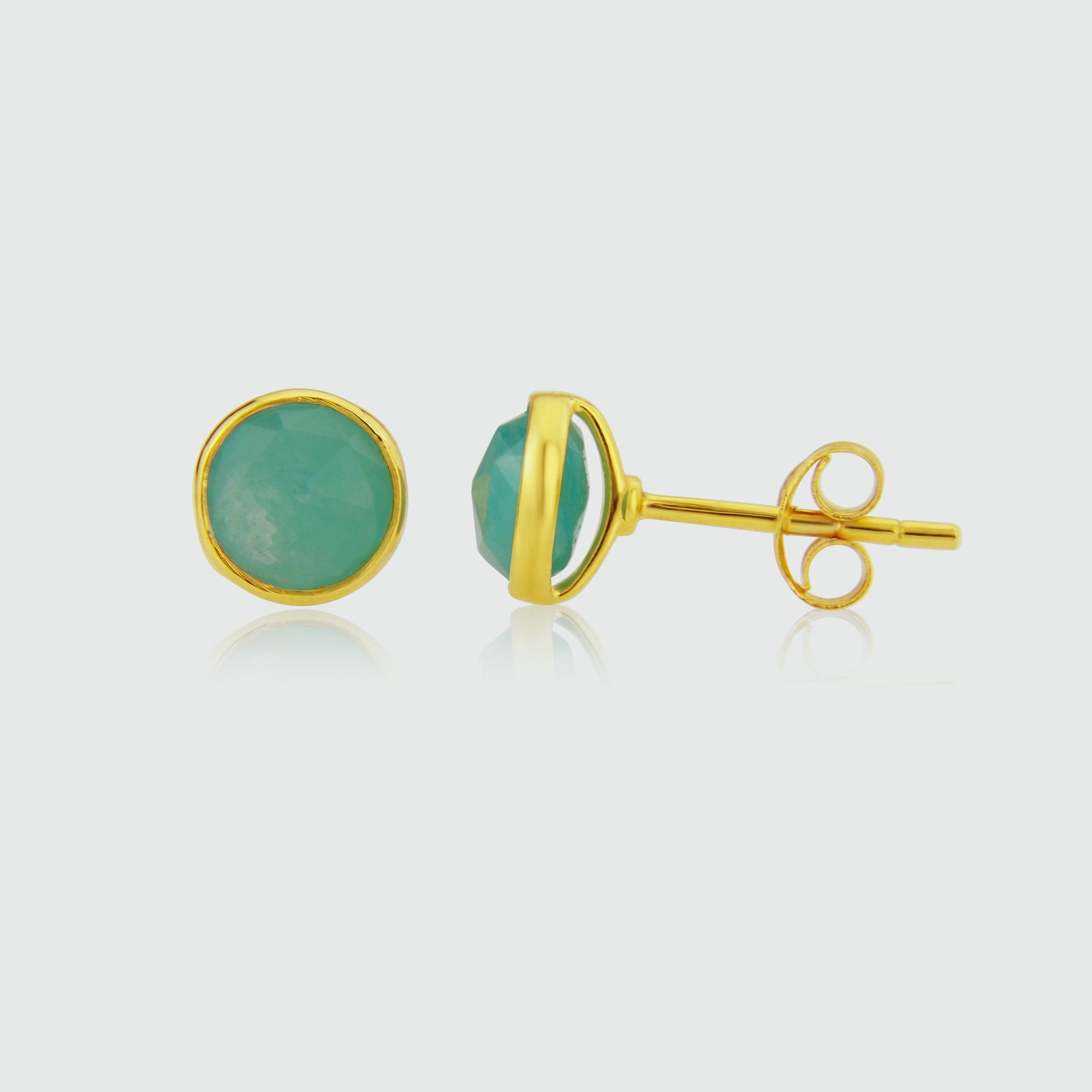 Savanne Gold Vermeil and Amazonite Stud Earrings