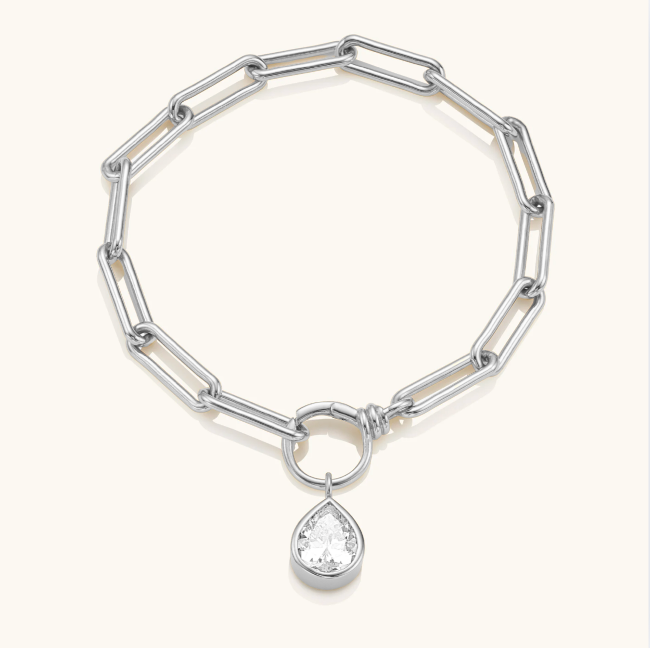 The Silver Formes Bracelet Pear Drop Charm (Drop Only)