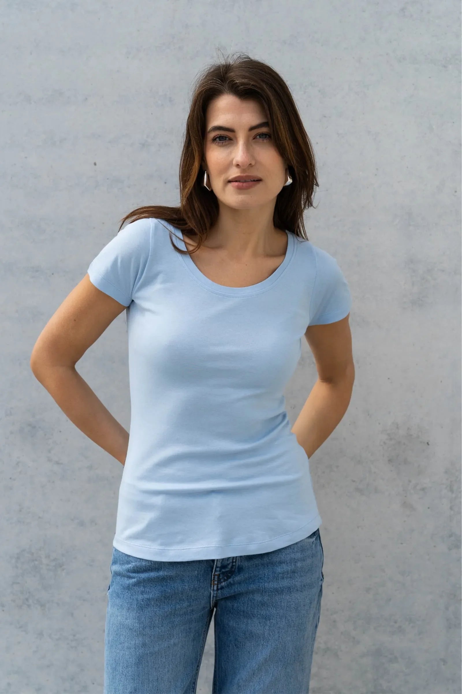 Scoop Neck Cotton Modal Blend T-Shirt