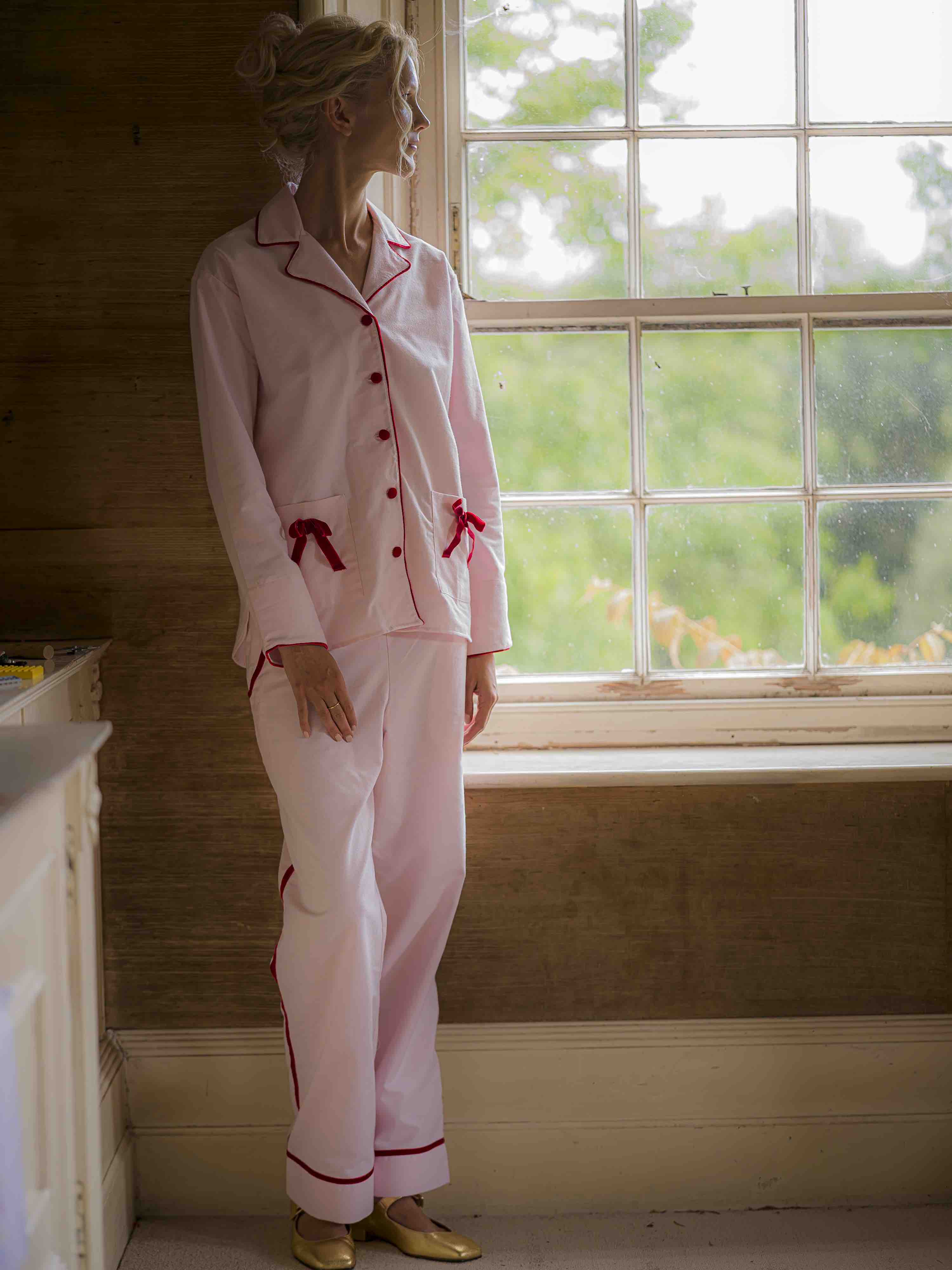 SE x GJ Pink Bow Velvet Pyjamas