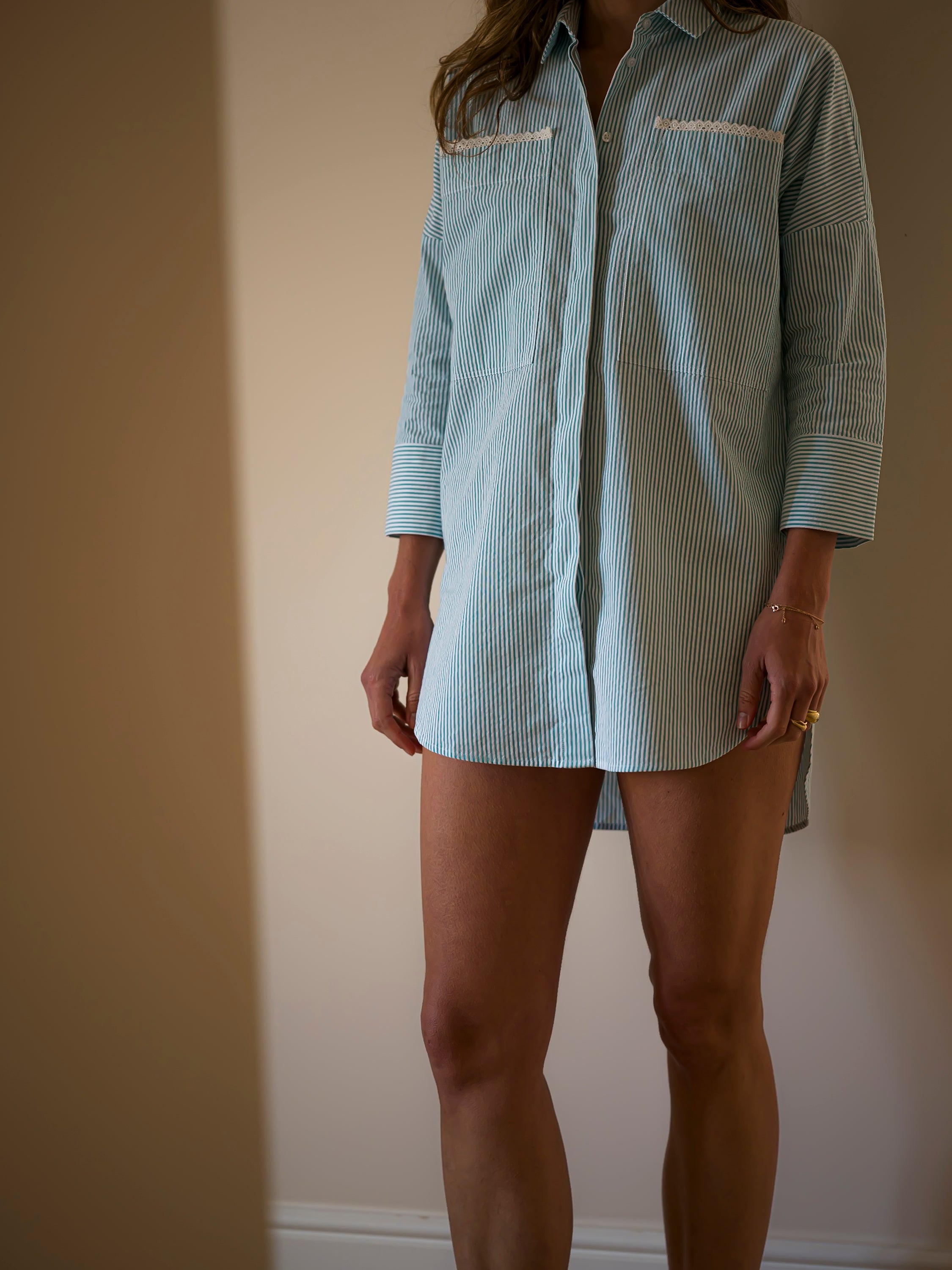 The Green Stripe Seersucker Resort Shirt