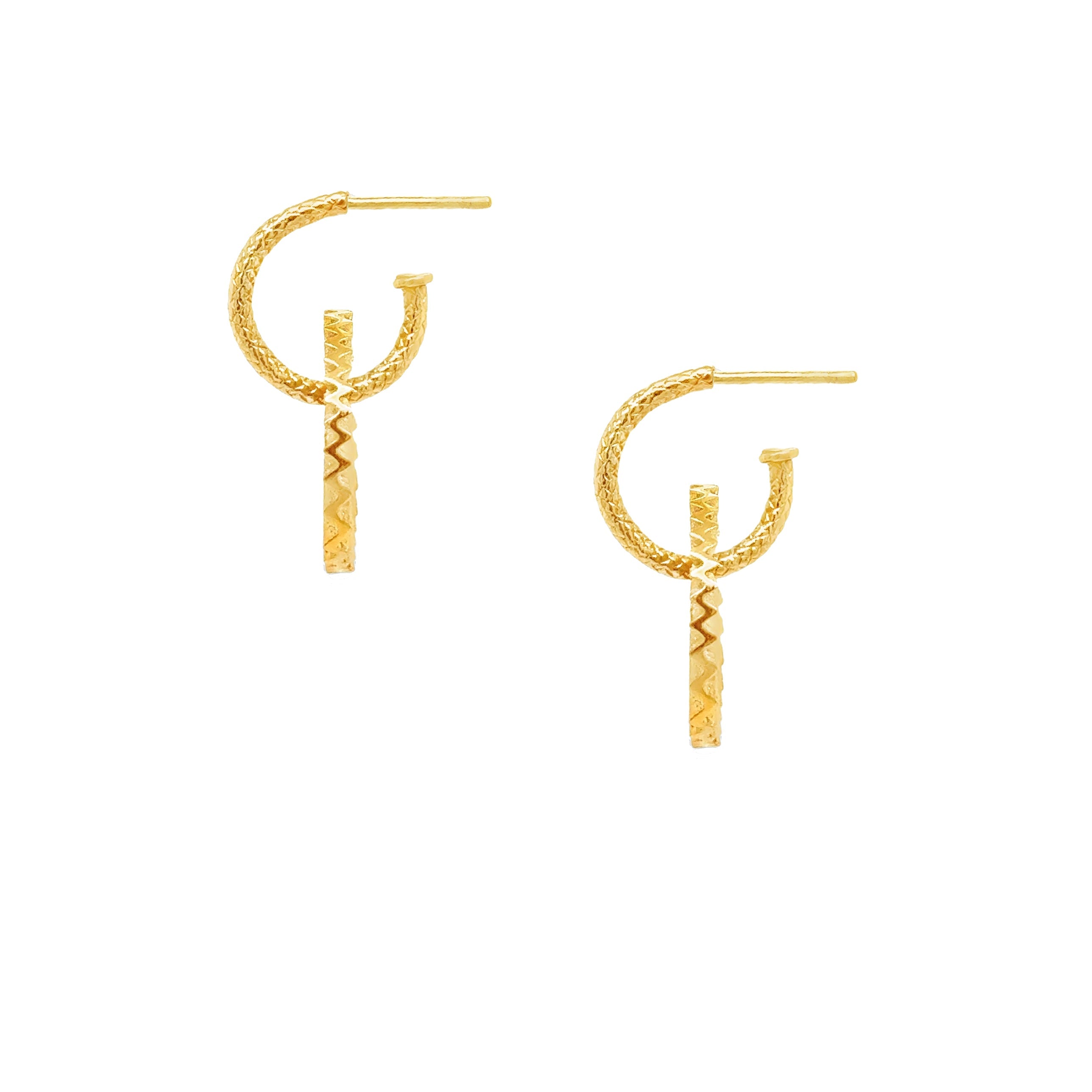 Sun Disc Hoop Earrings
