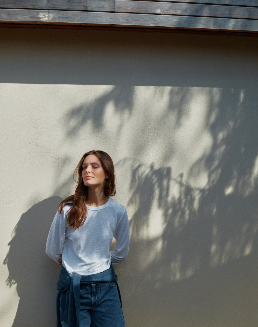 The LINEN 01 / the Long Sleeve - White