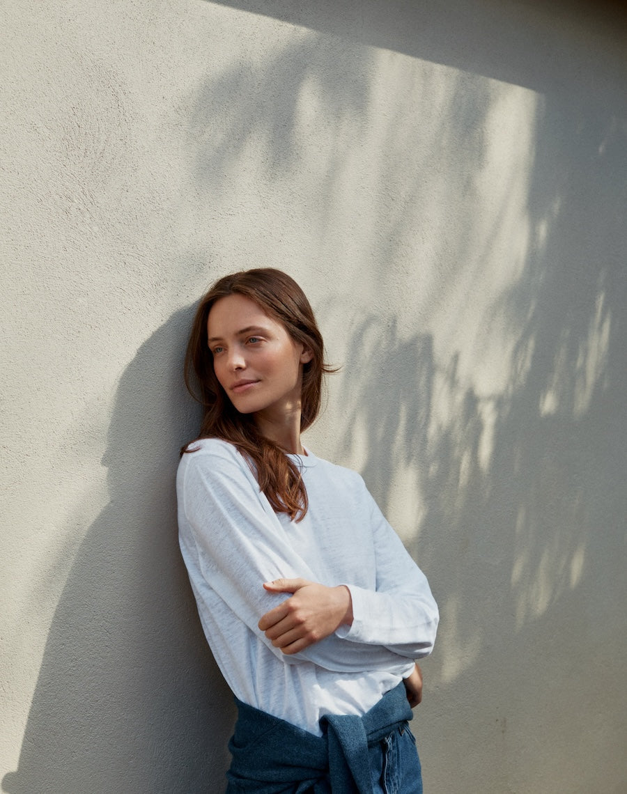 The LINEN 01 / the Long Sleeve - White