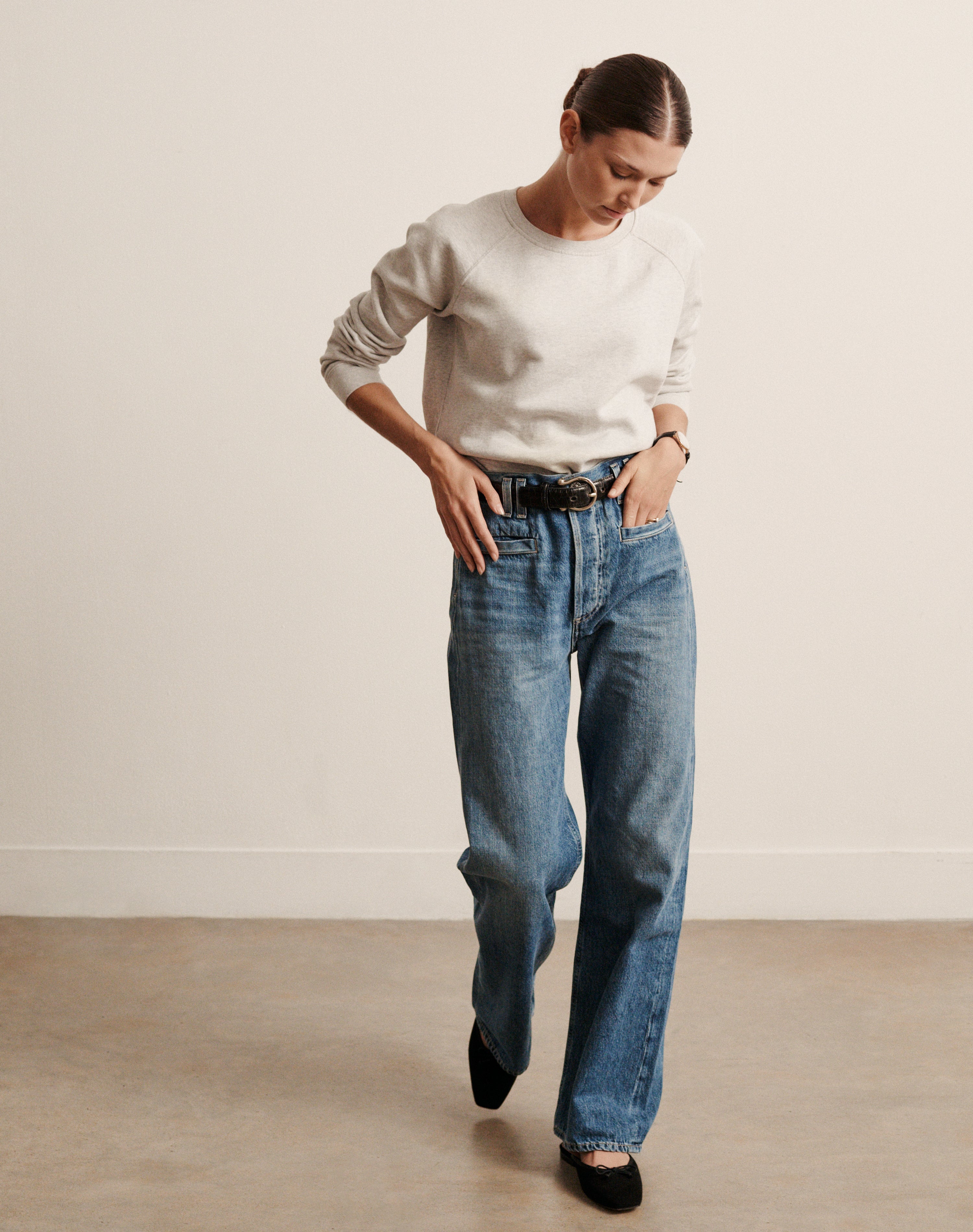 The Vintage-Fit SWEATSHIRT - Ice Grey