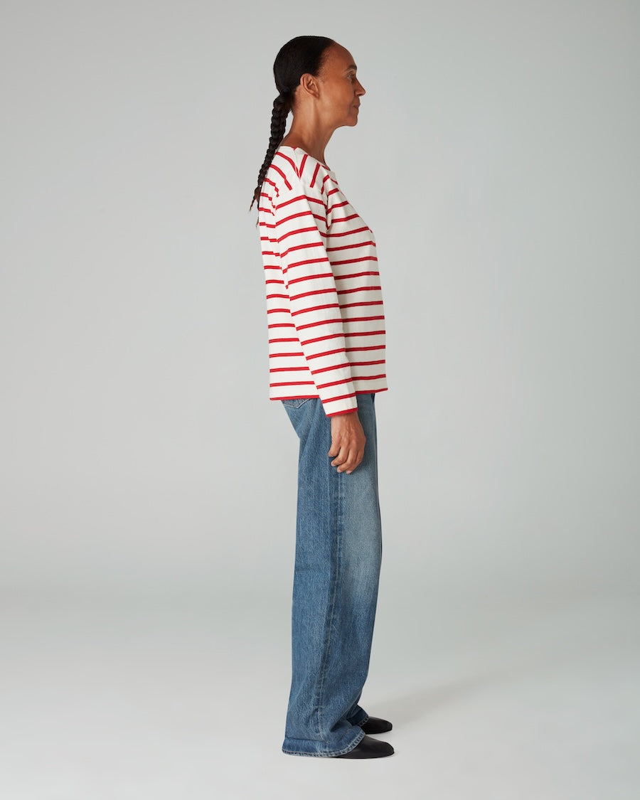 The BRETON 01 - Carmine + Ecru